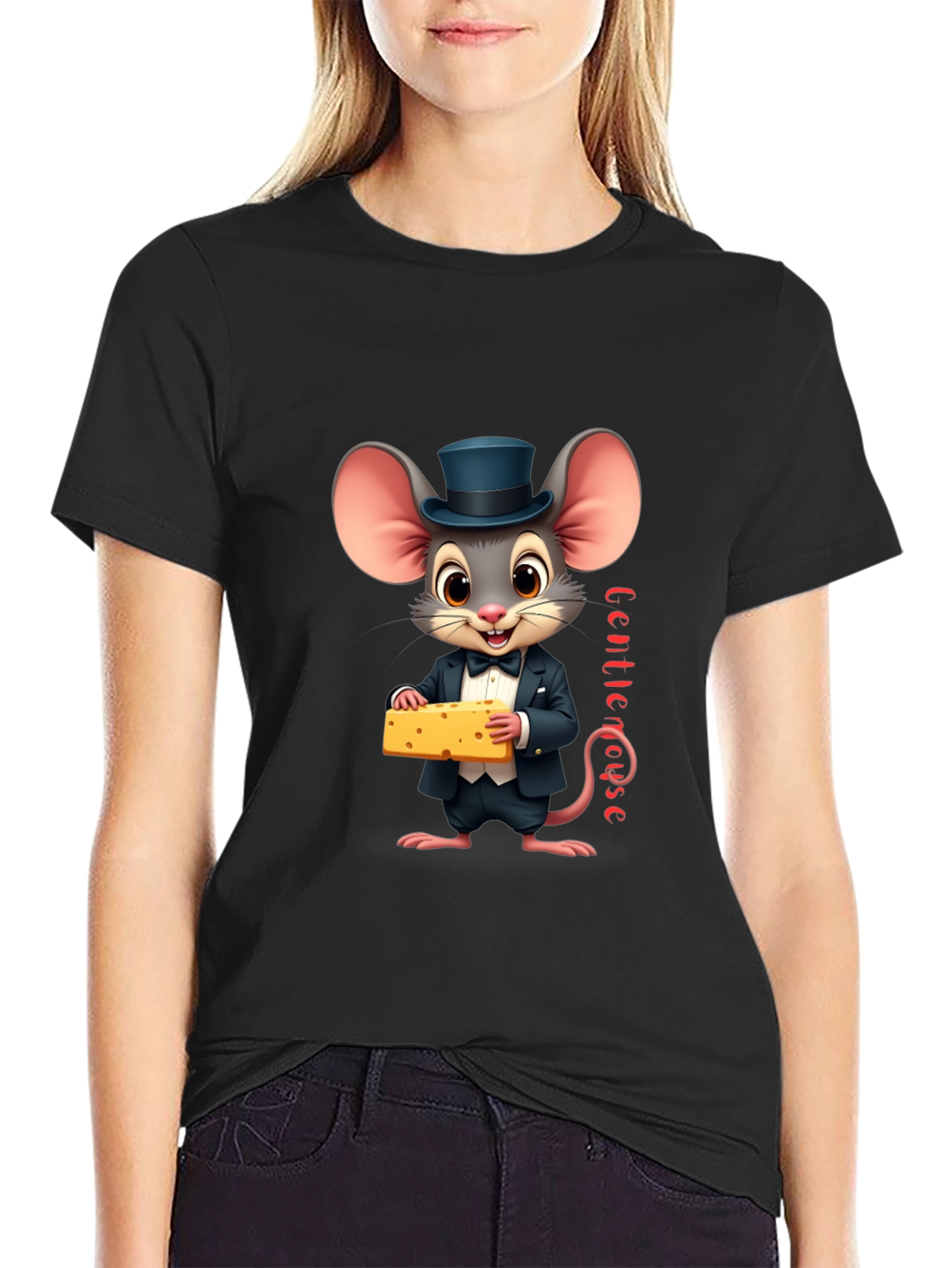 Gentle Mouse Cheese T-Shirt - Funny Cartoon Tee