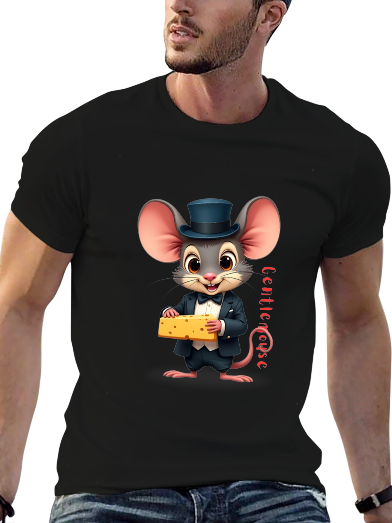 Gentle Mouse Cheese T-Shirt - Funny Cartoon Tee