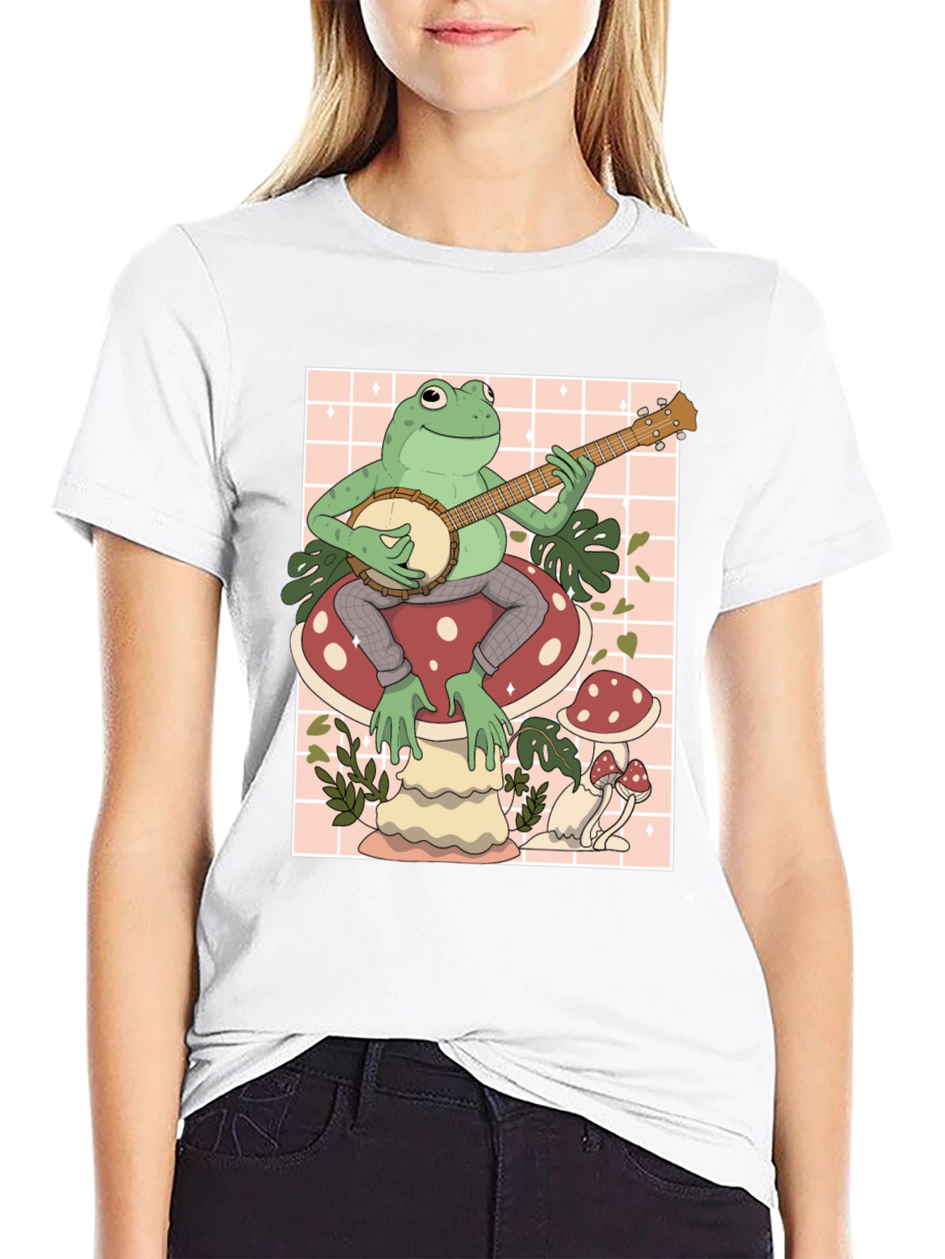 Frog Banjo Player Graphic T-Shirt