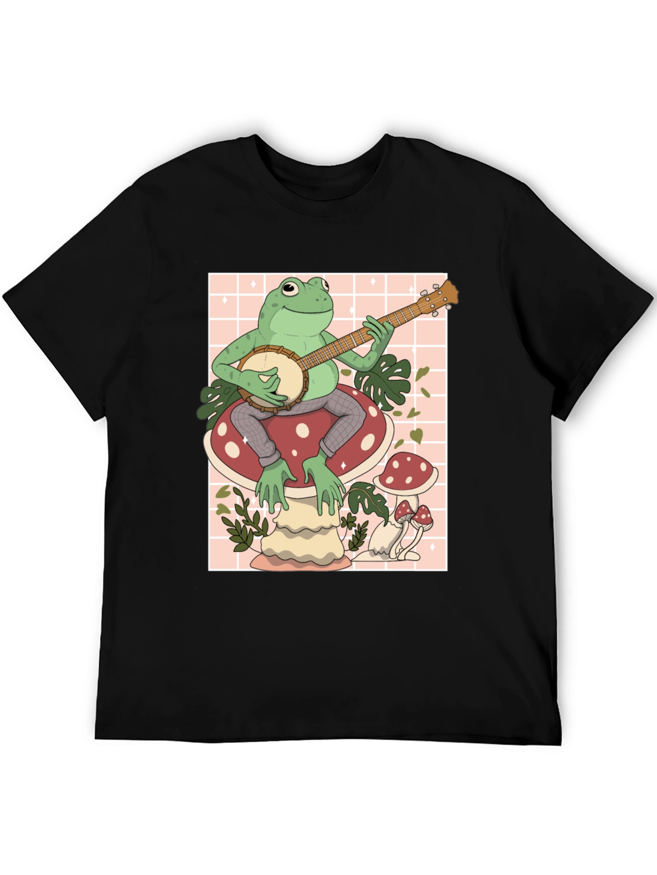 Frog Banjo Player Graphic T-Shirt