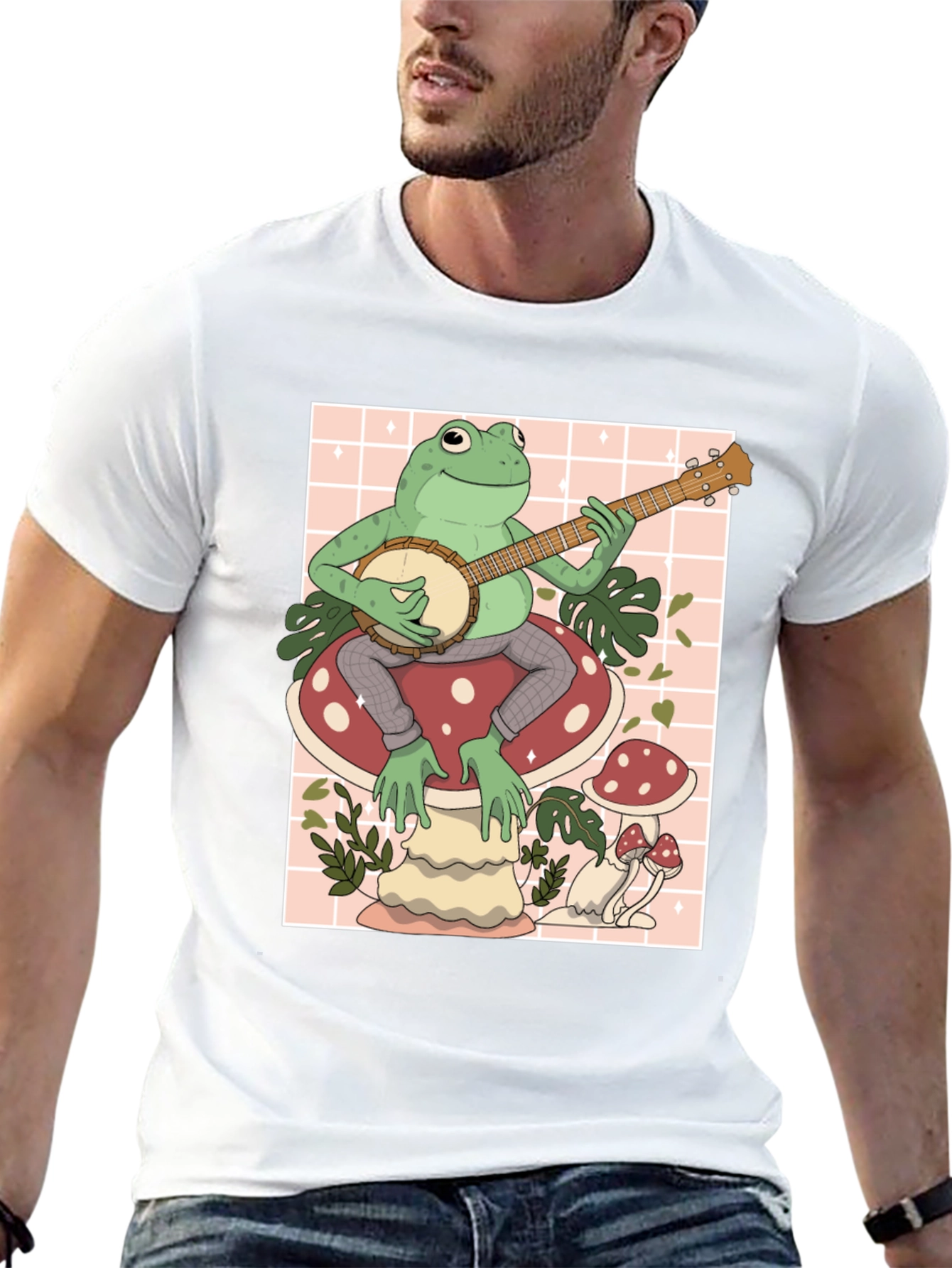 Frog Banjo Player Graphic T-Shirt