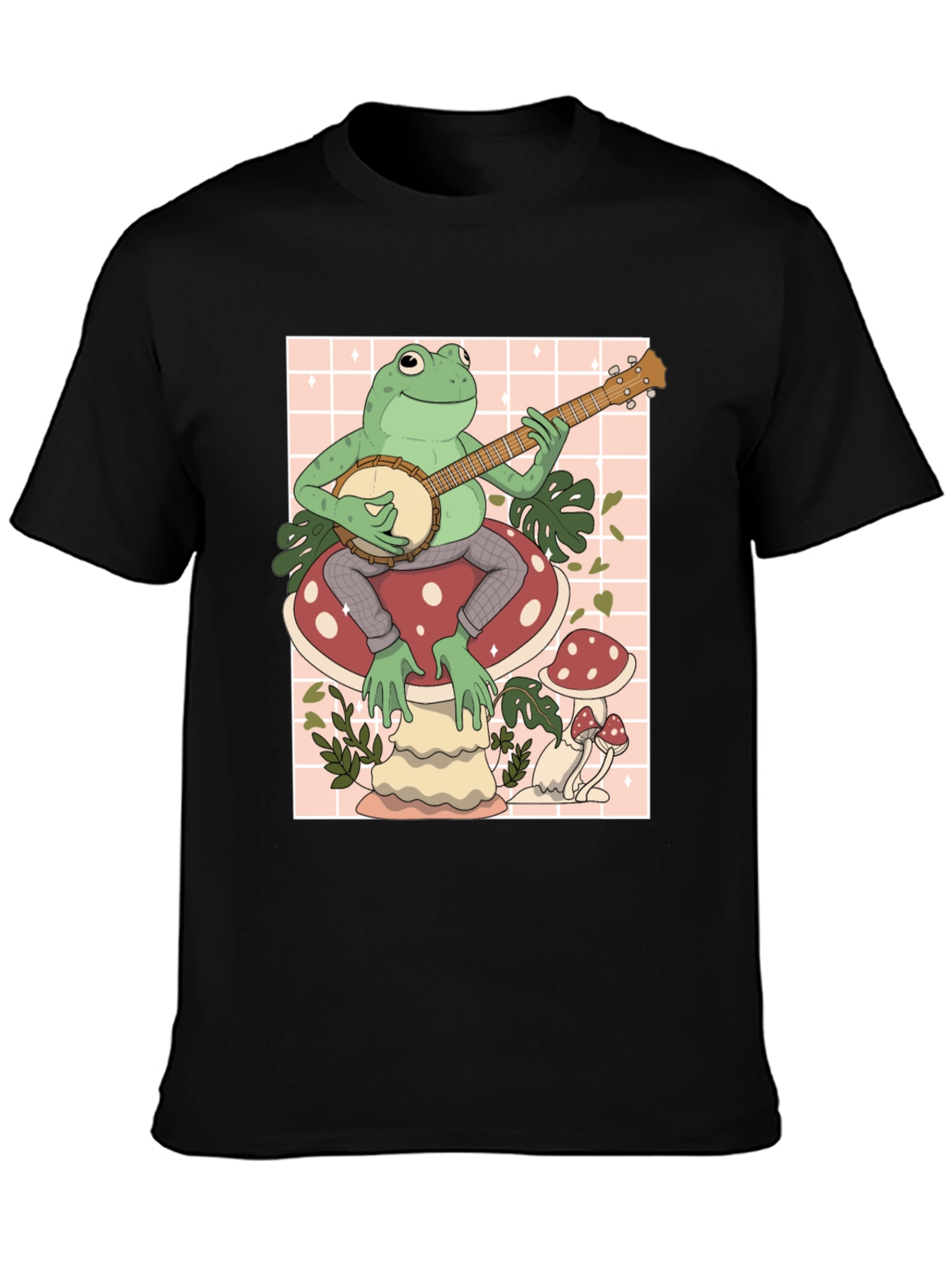 Frog Banjo Player Graphic T-Shirt