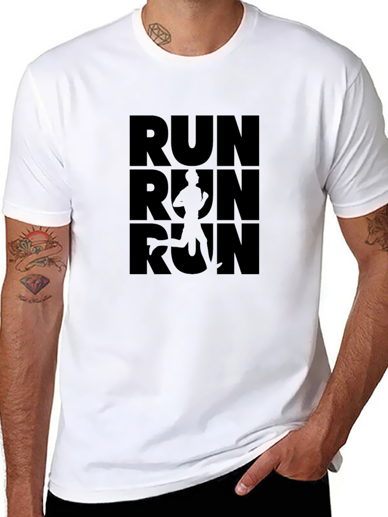 Run T-Shirt - Black Graphic Tee