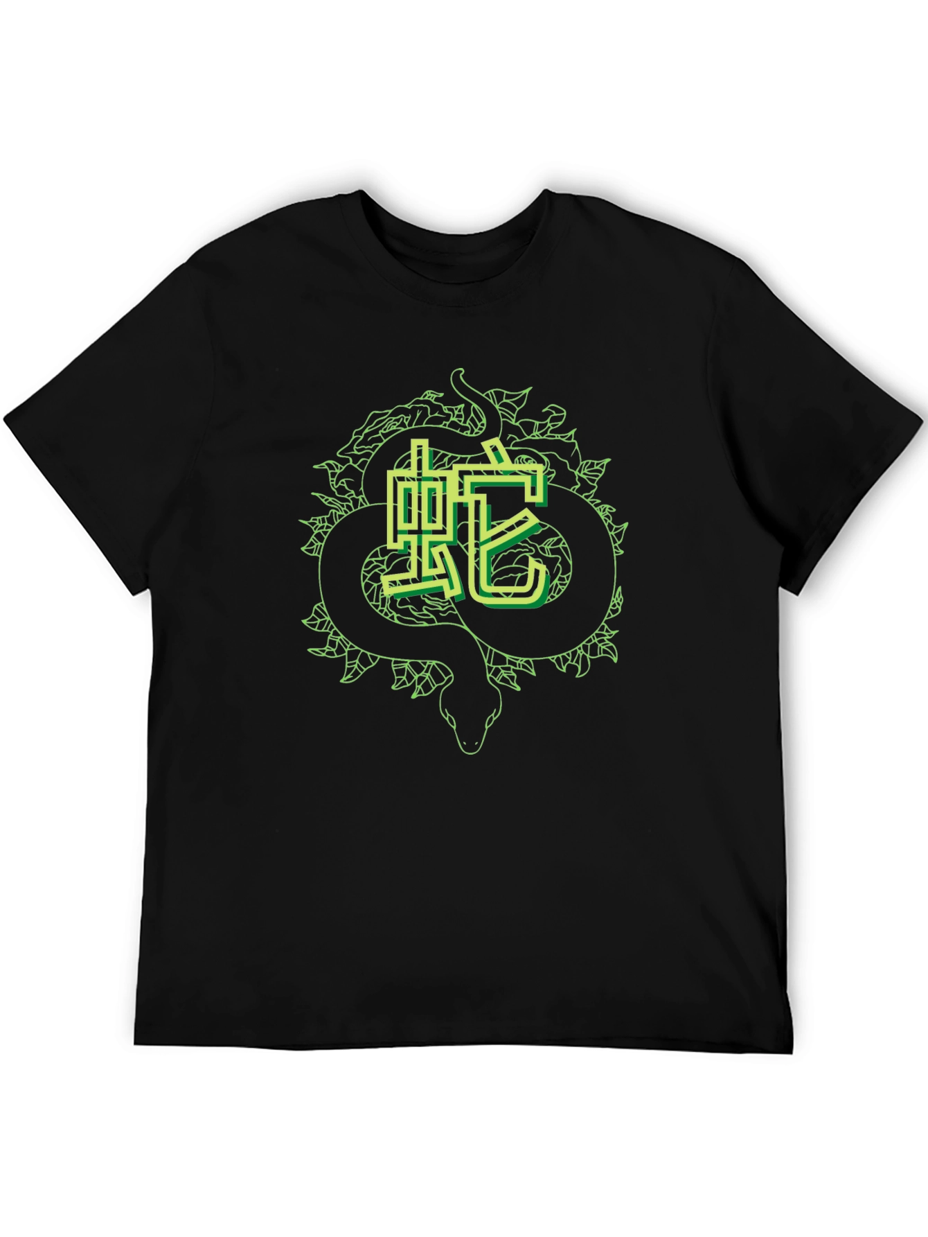 Snake Kanji Graphic Tee - Sleek Black T-Shirt