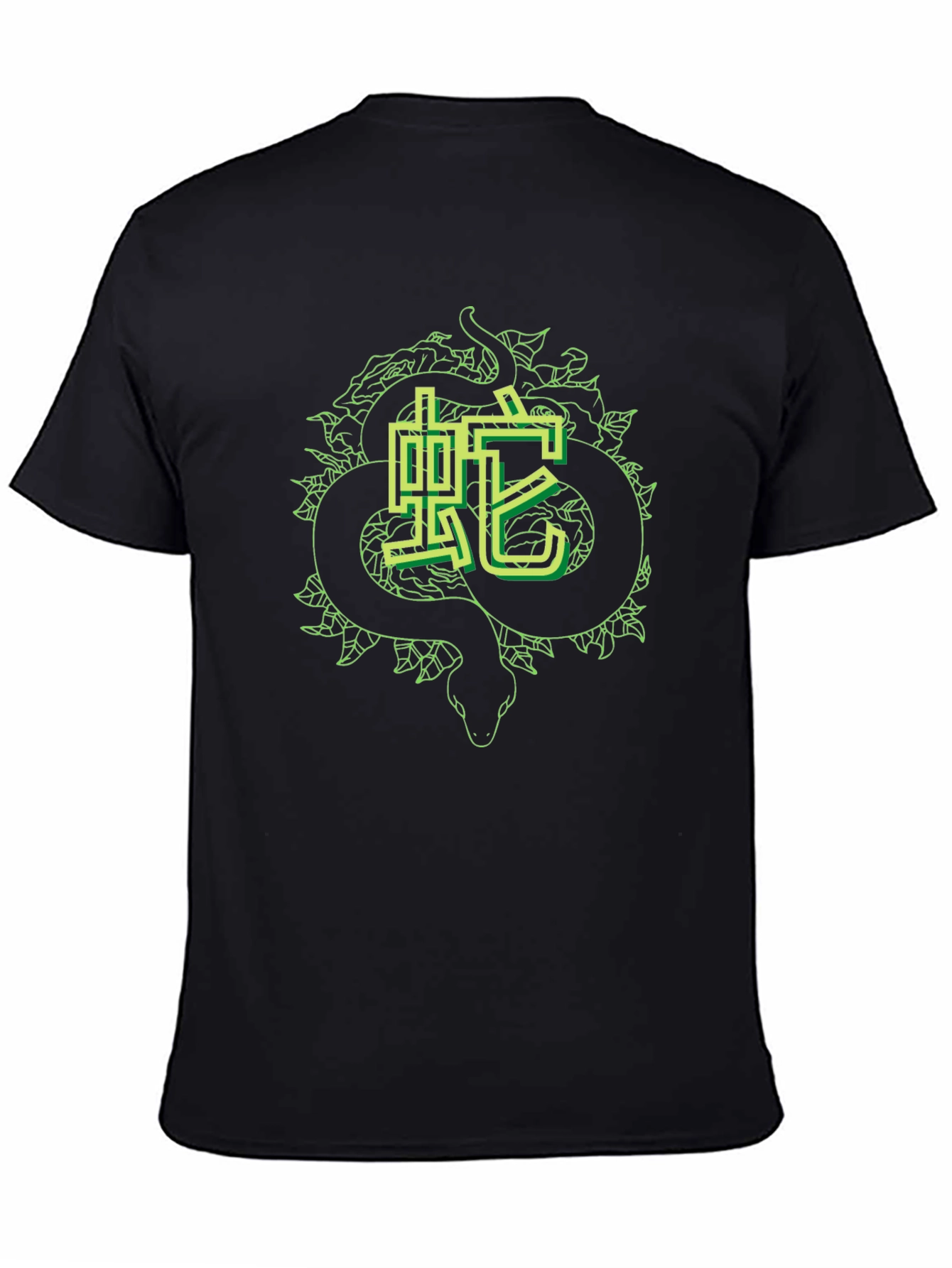 Snake Kanji Graphic Tee - Sleek Black T-Shirt