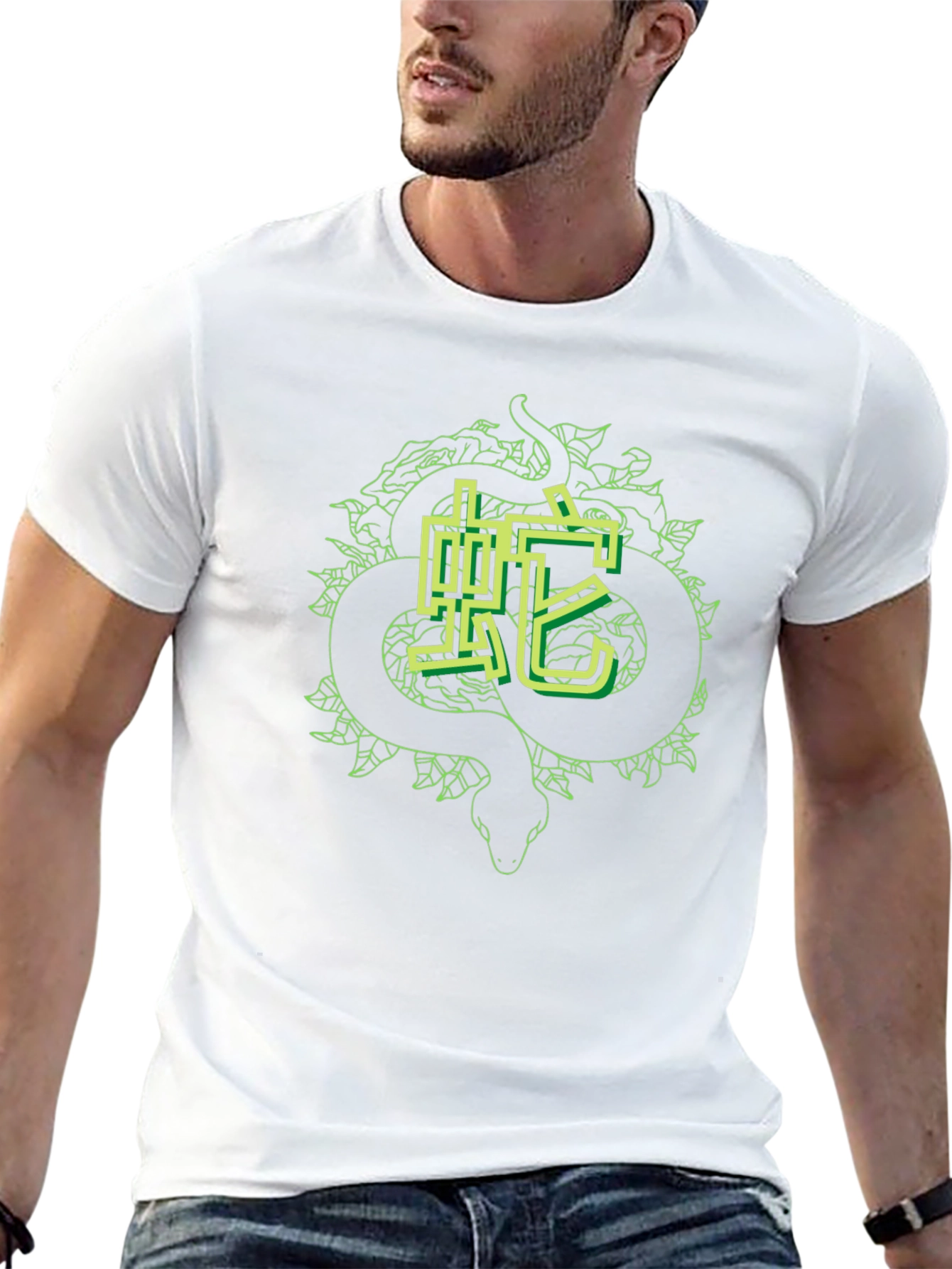 Snake Kanji Graphic Tee - Sleek Black T-Shirt
