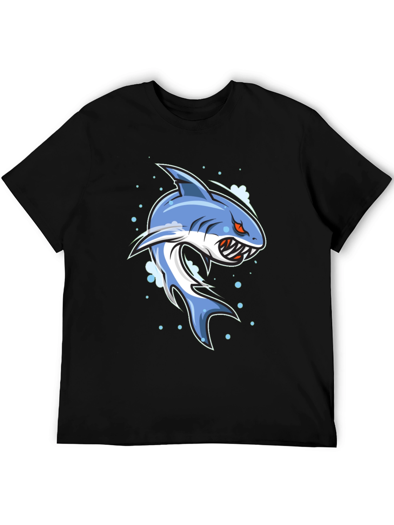 Shark Graphic Print Black T-Shirt for Men