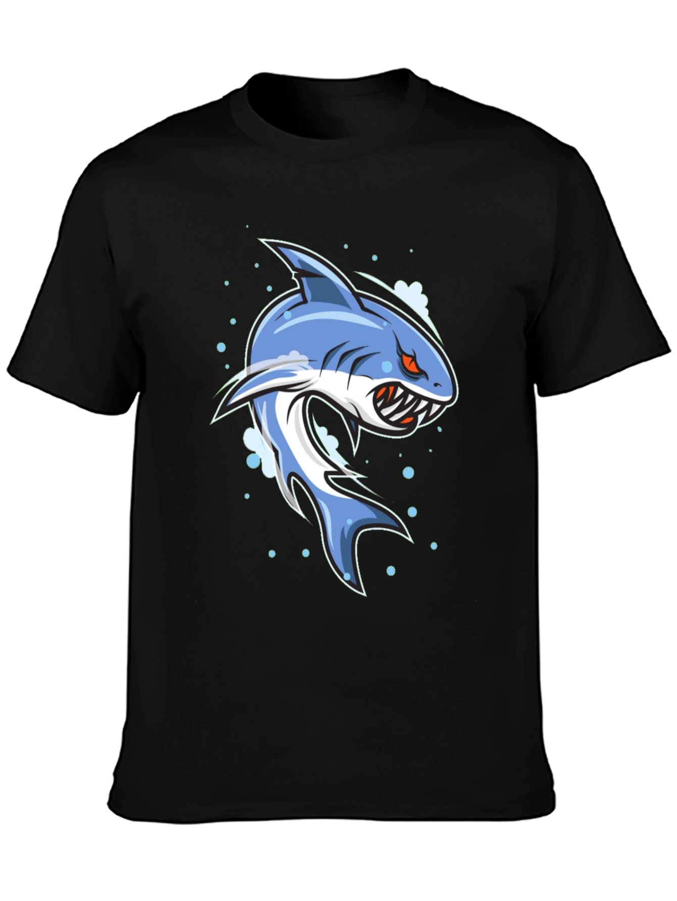 Shark Graphic Print Black T-Shirt for Men