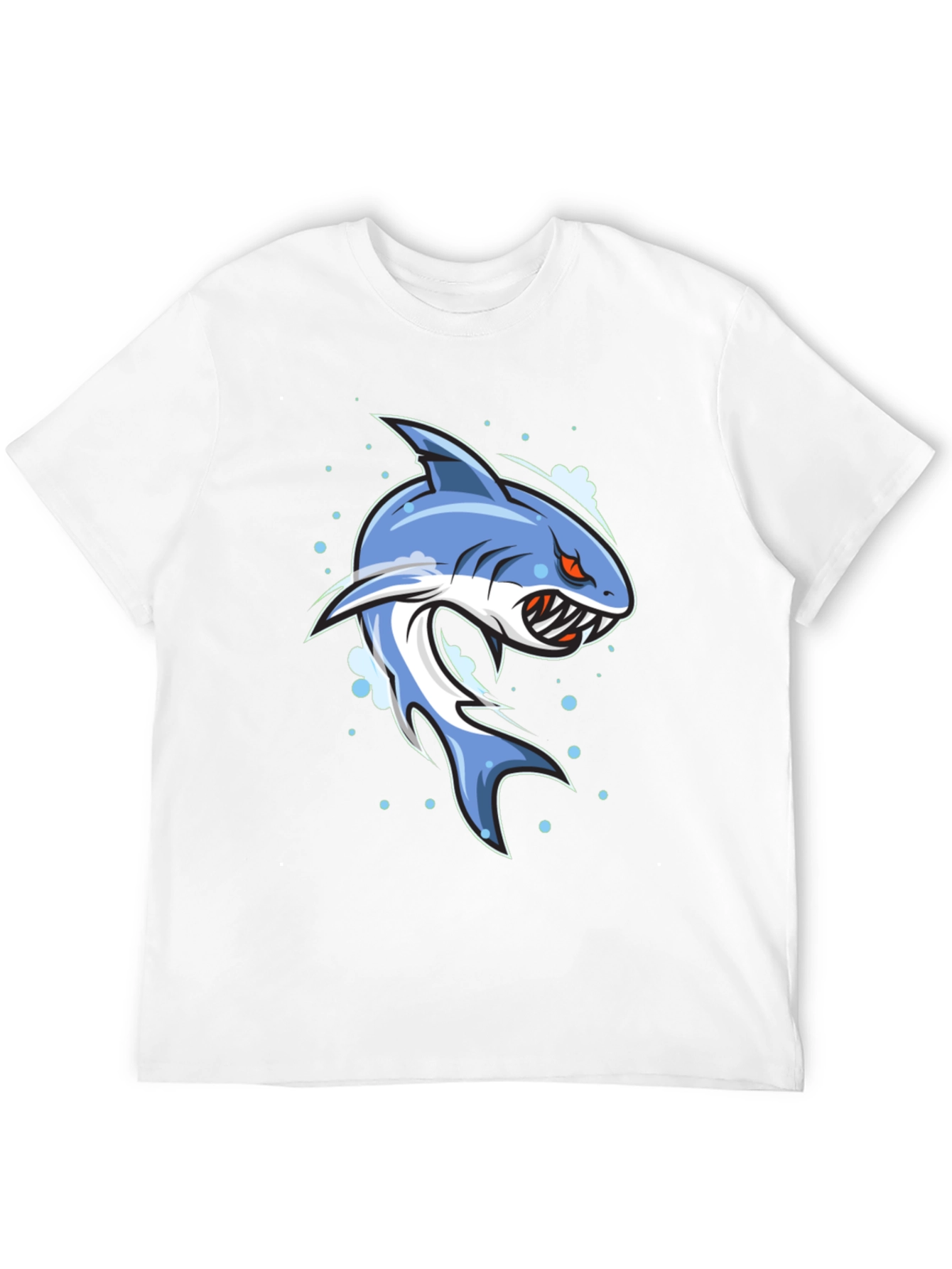 Shark Graphic Print Black T-Shirt for Men
