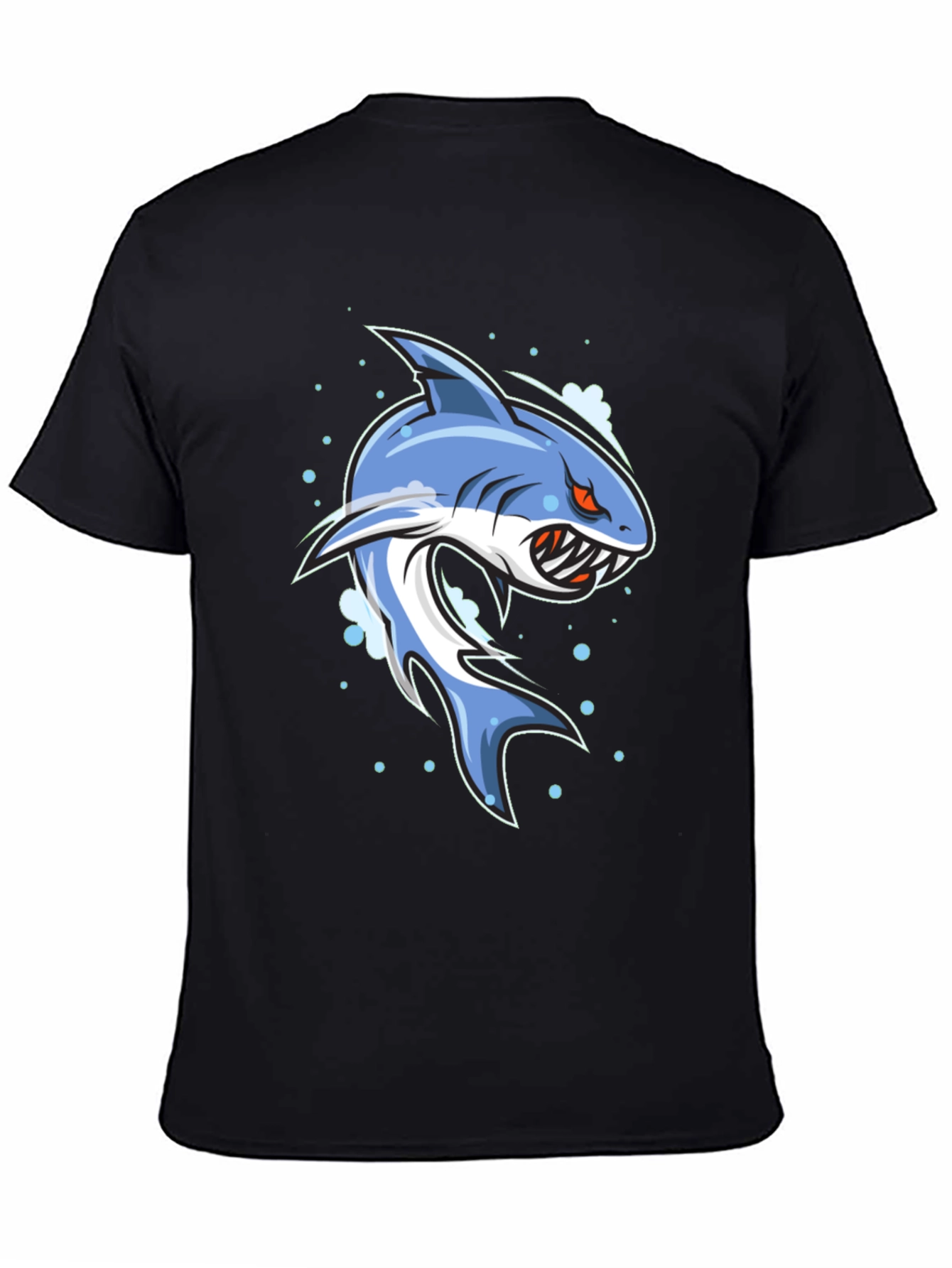 Shark Graphic Print Black T-Shirt for Men