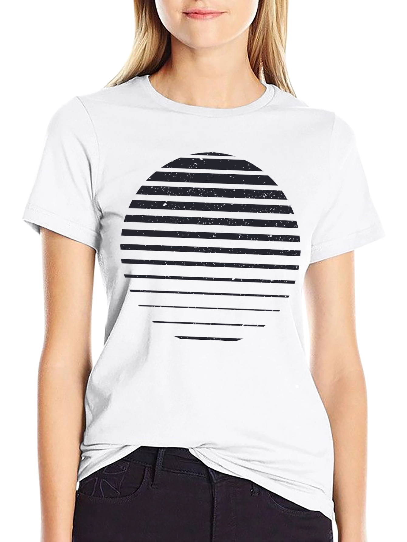 Striped Circle Graphic T-Shirt - Stylish Casual Wear