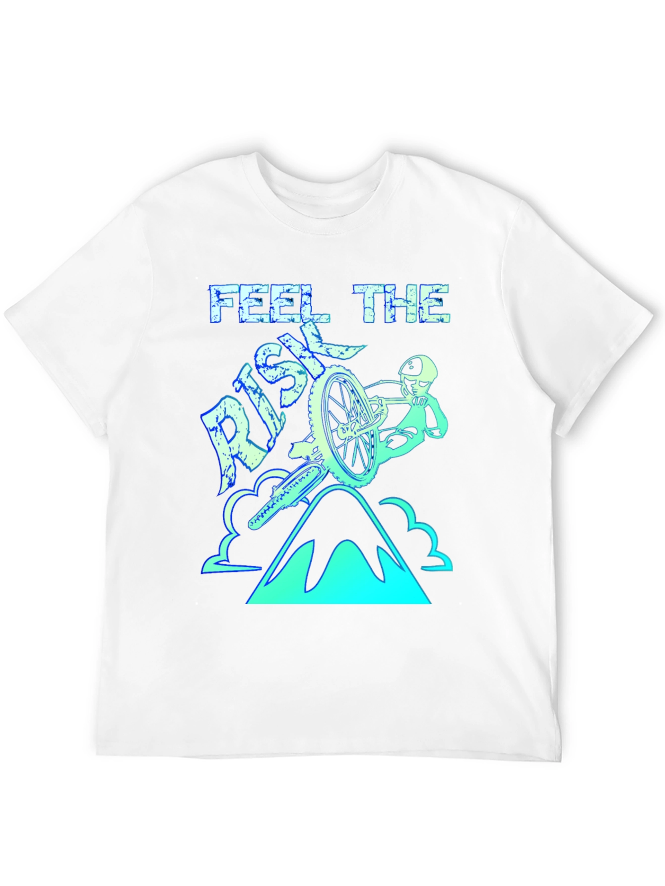 Feel the Risk Mountain Biking T-Shirt - Black