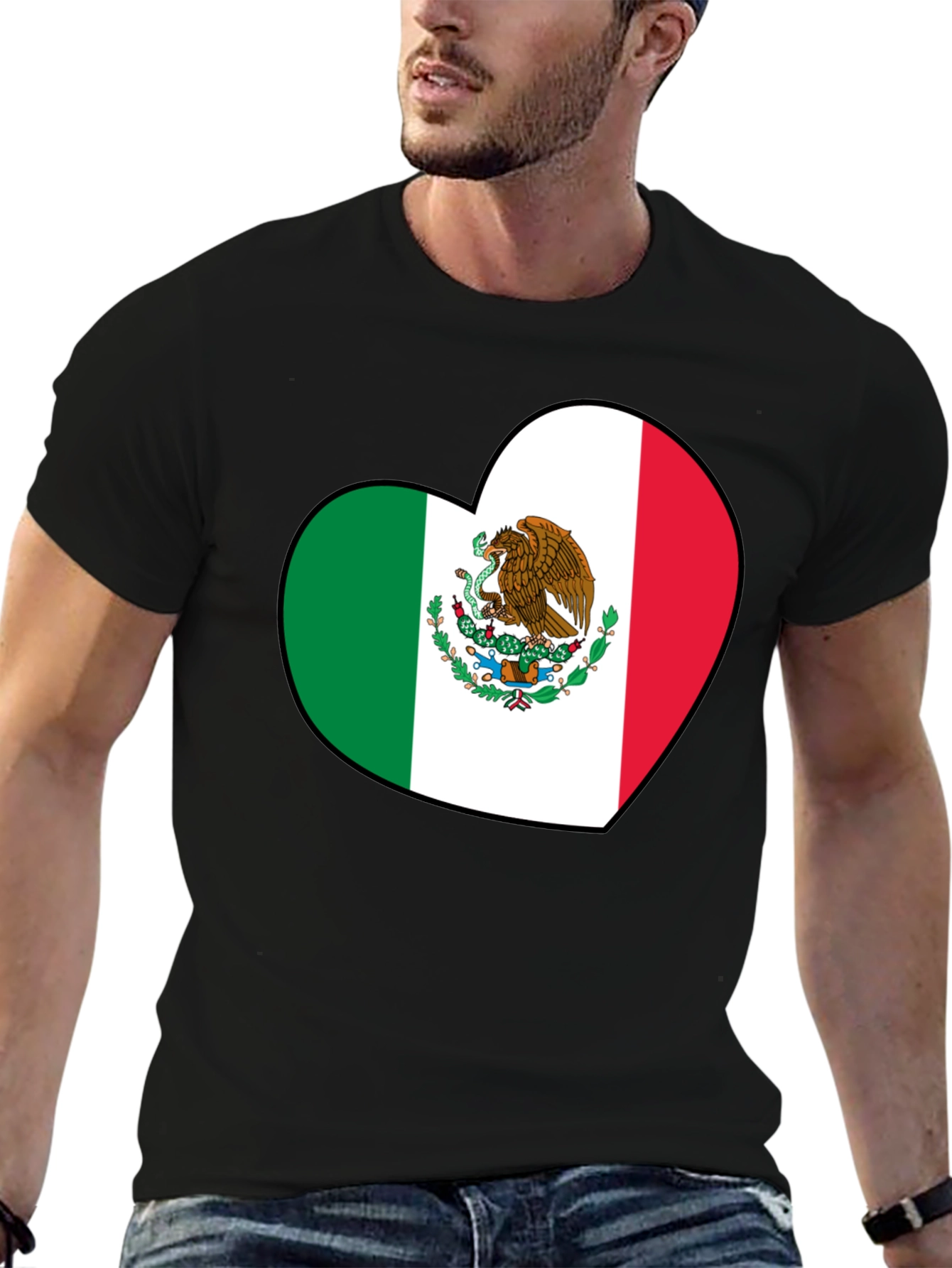 Mexico Flag Heart T-Shirt - Show Your Love!