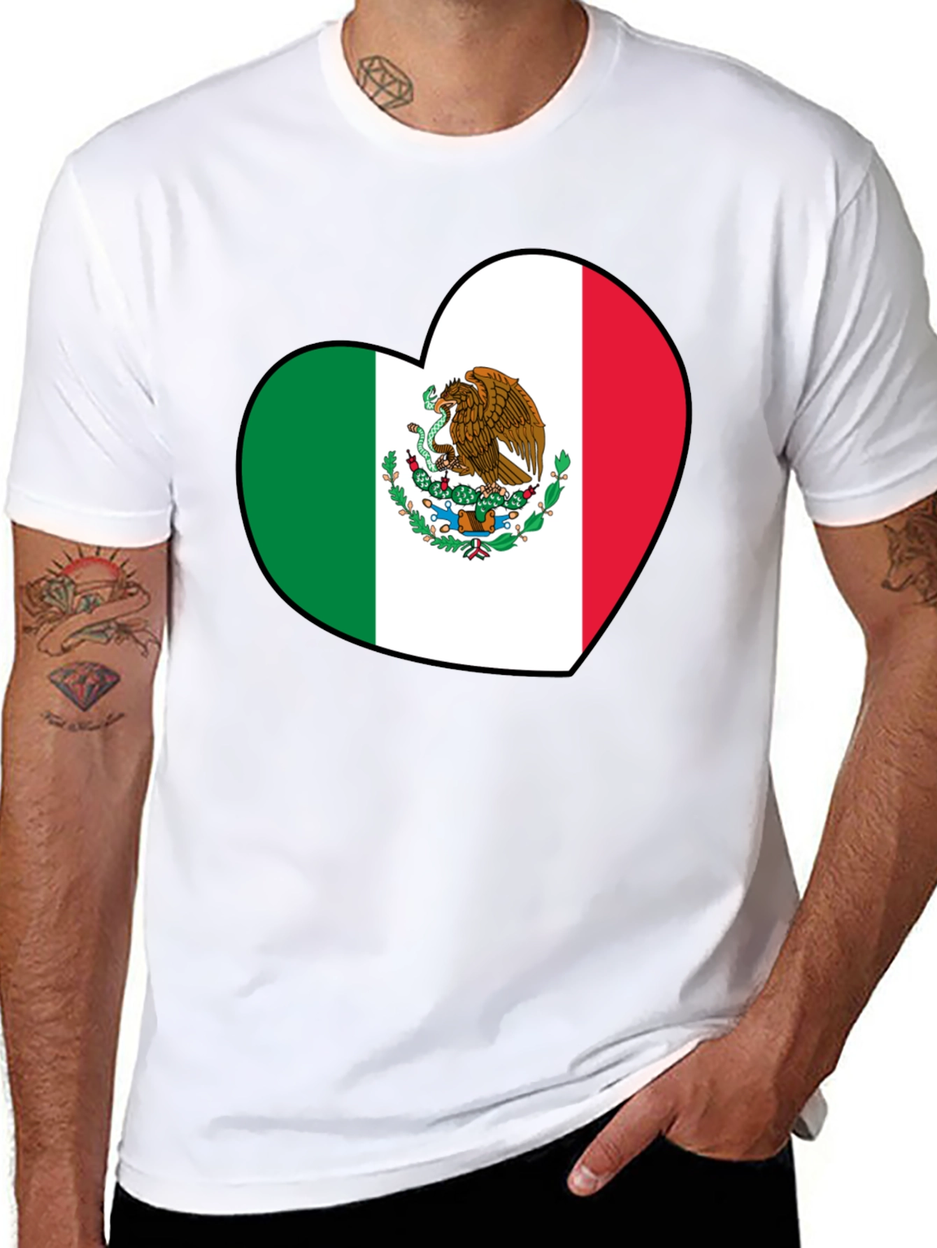 Mexico Flag Heart T-Shirt - Show Your Love!