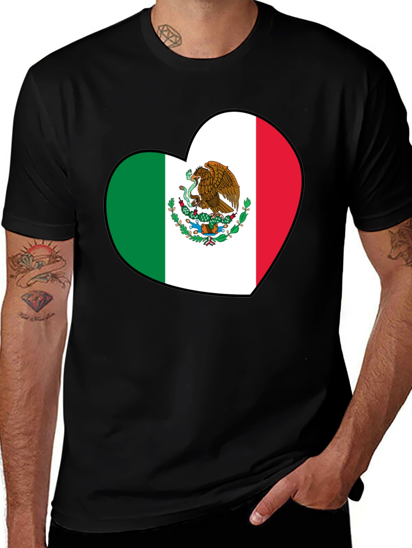 Mexico Flag Heart T-Shirt - Show Your Love!