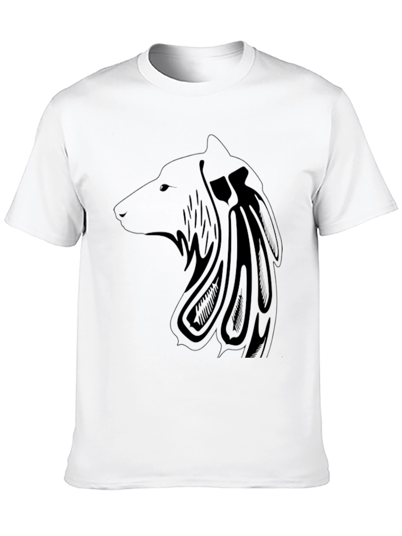 Mens Black Wolf Graphic Tee