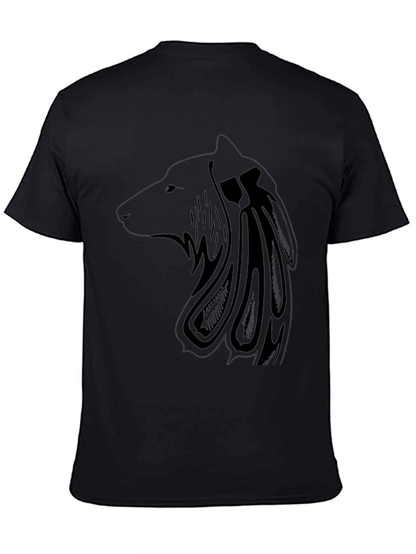 Mens Black Wolf Graphic Tee