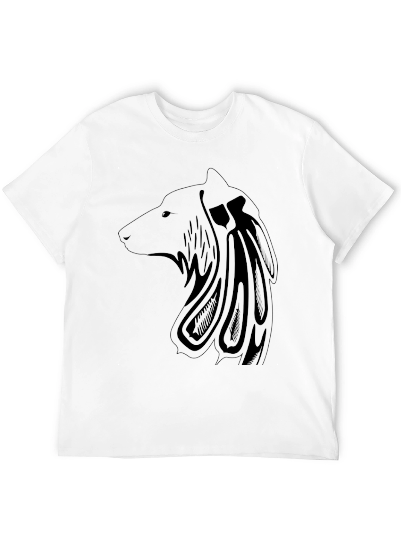 Mens Black Wolf Graphic Tee