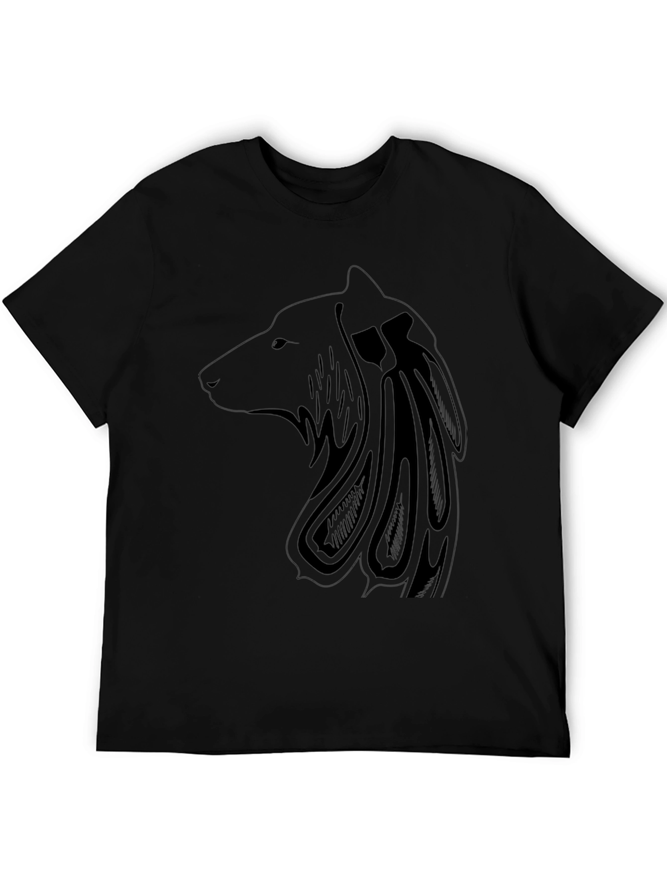 Mens Black Wolf Graphic Tee
