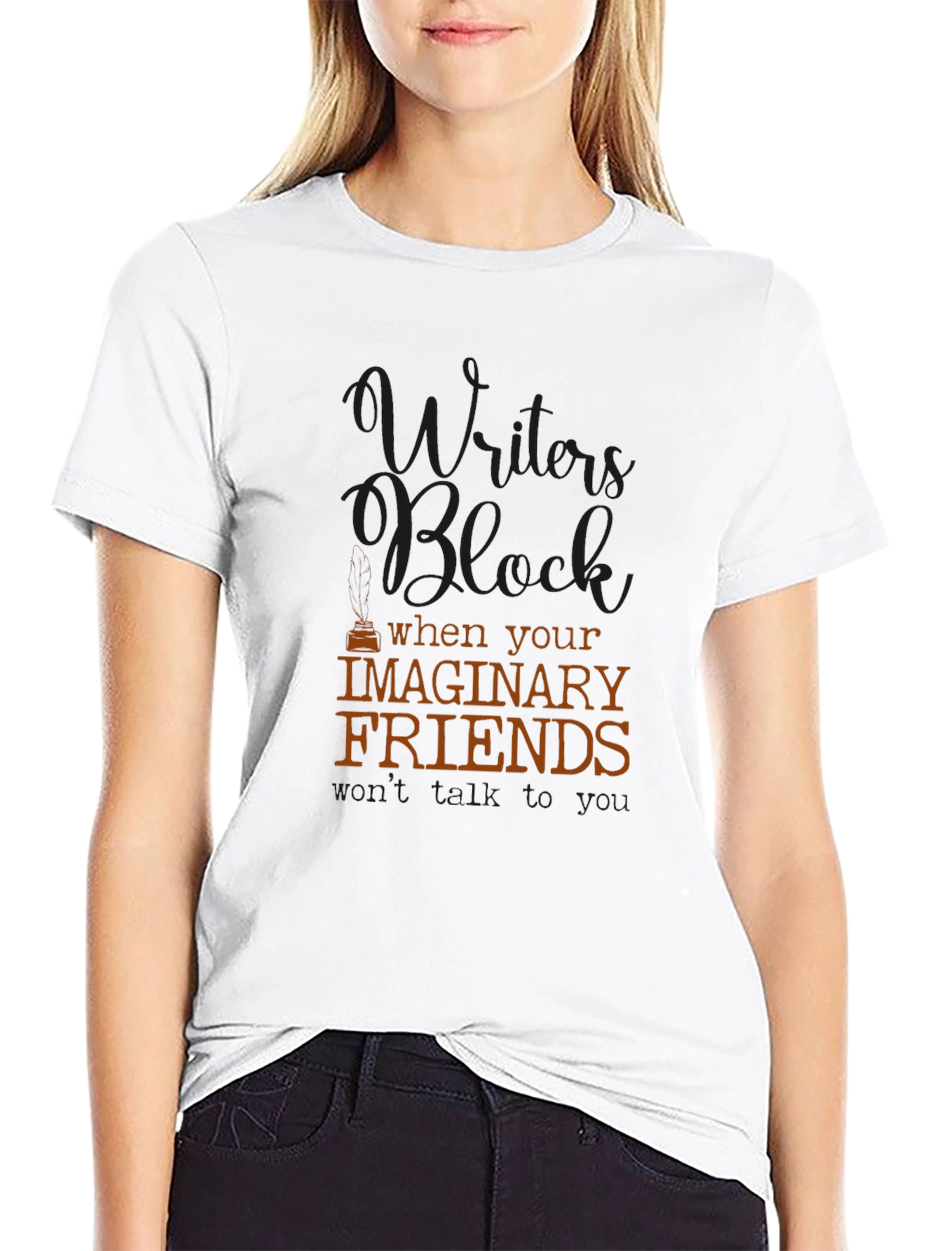 Writers Block Imaginary Friends Novelty T-Shirt
