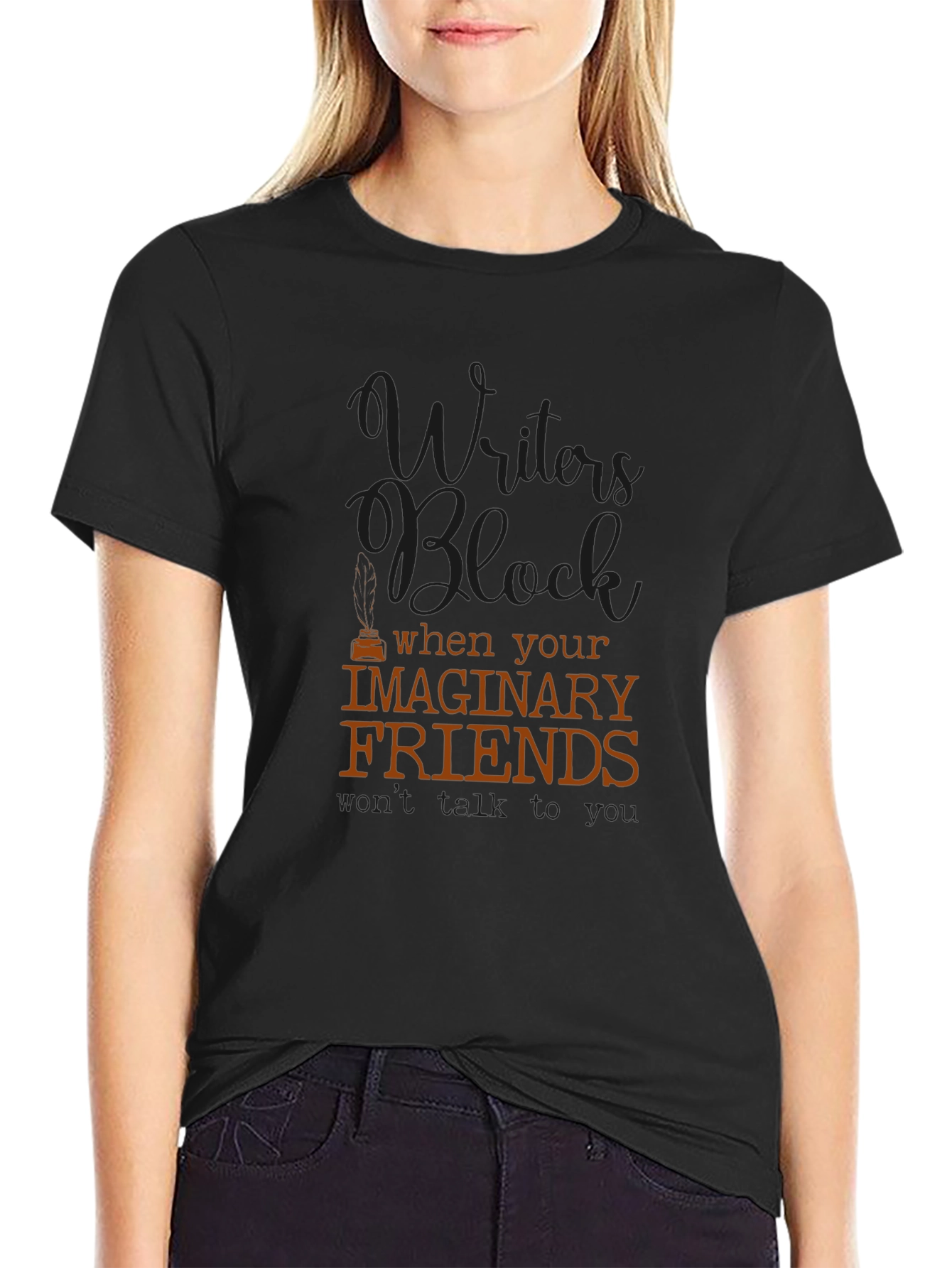 Writers Block Imaginary Friends Novelty T-Shirt