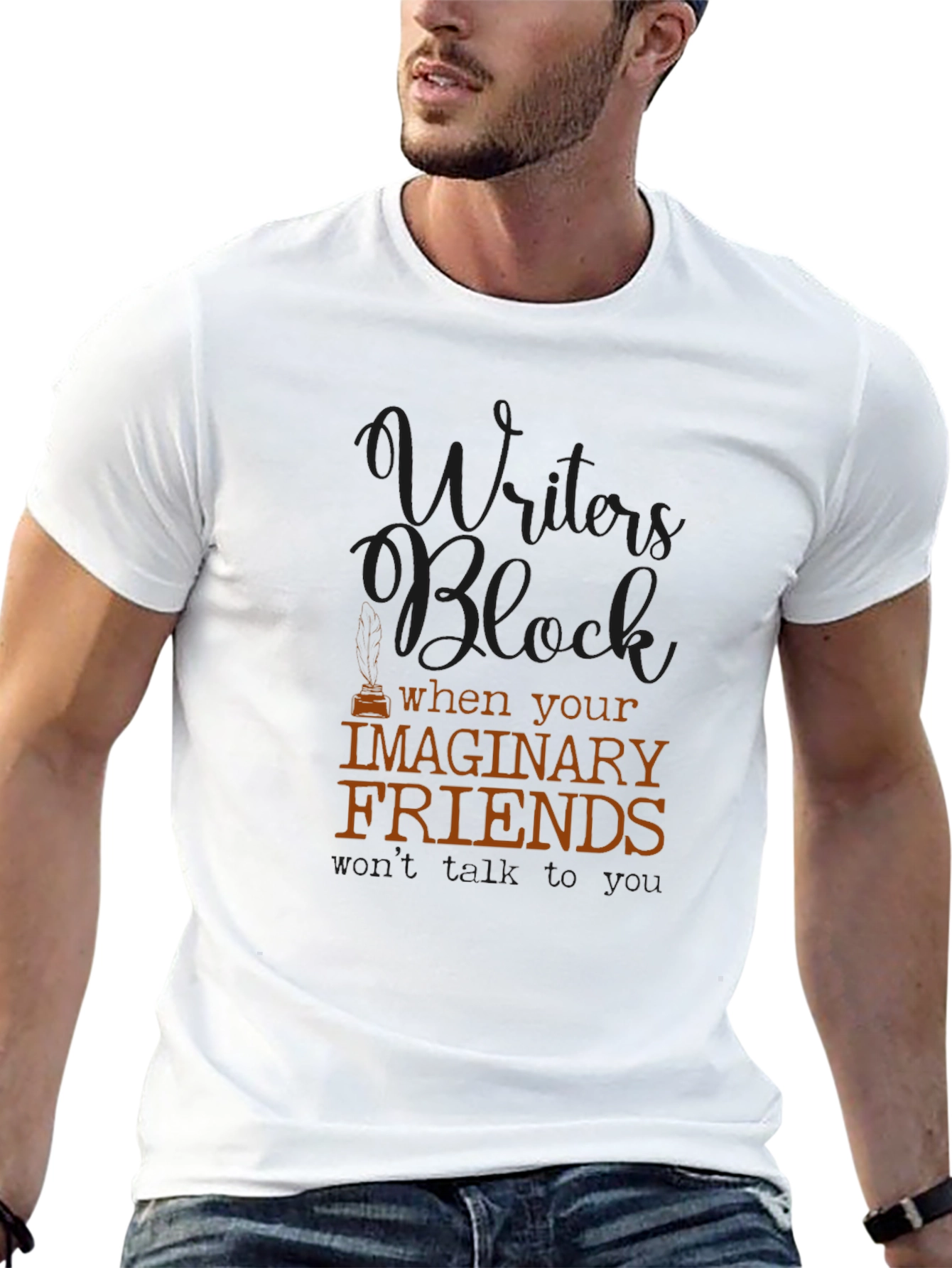 Writers Block Imaginary Friends Novelty T-Shirt
