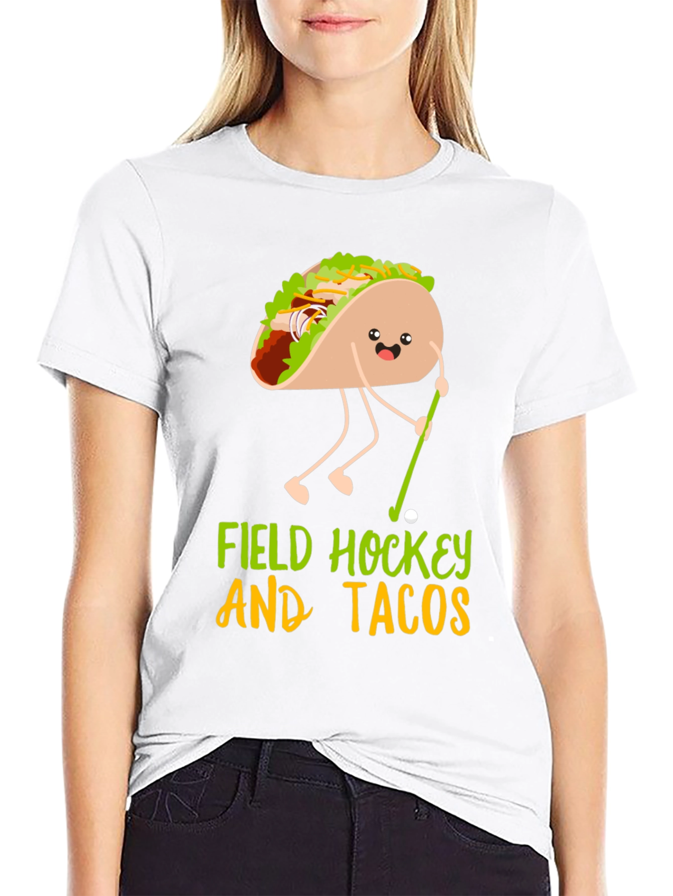 Funny Field Hockey and Tacos Graphic Tee