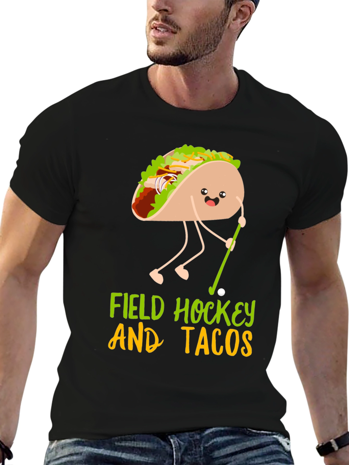 Funny Field Hockey and Tacos Graphic Tee