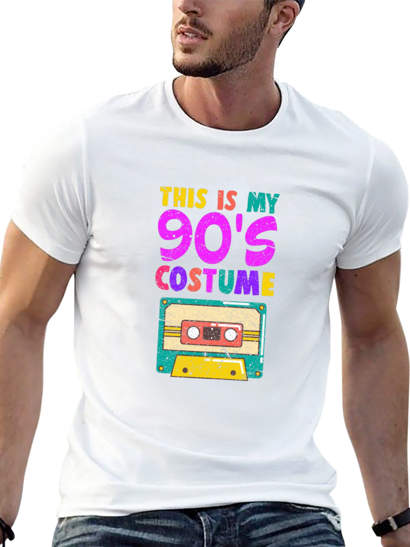 90s Costume Graphic Tee - Retro Cassette Design