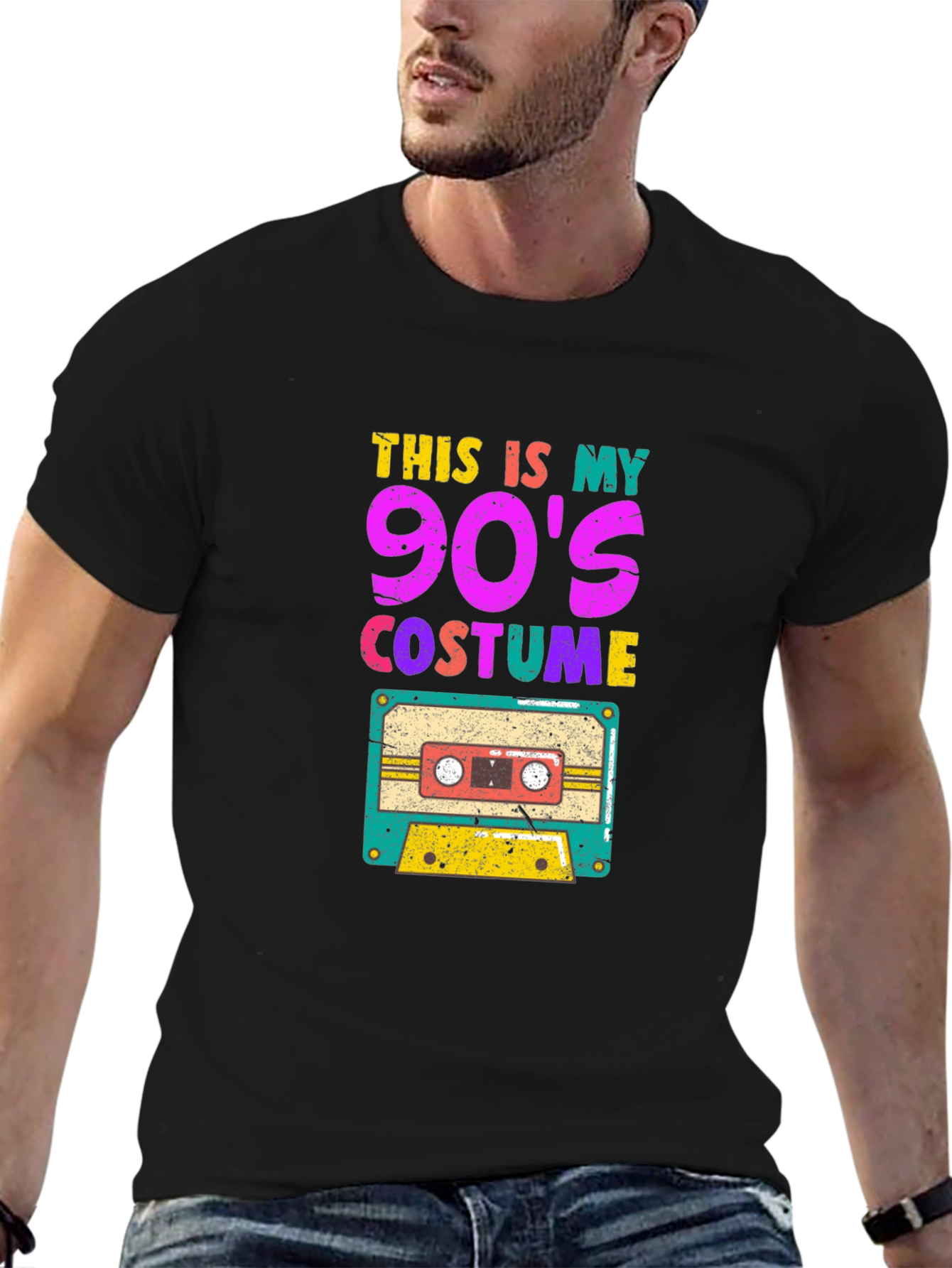 90s Costume Graphic Tee - Retro Cassette Design