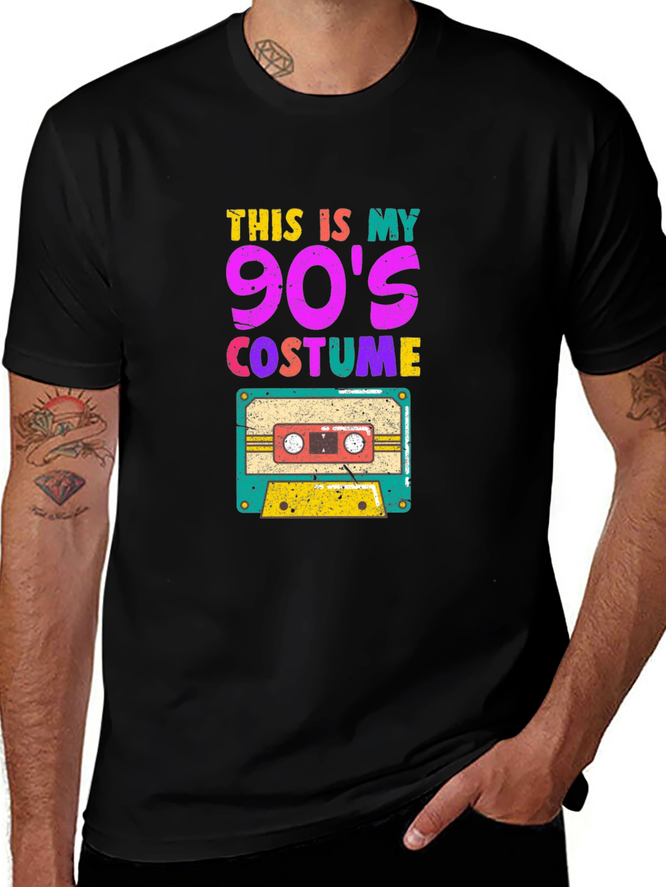 90s Costume Graphic Tee - Retro Cassette Design