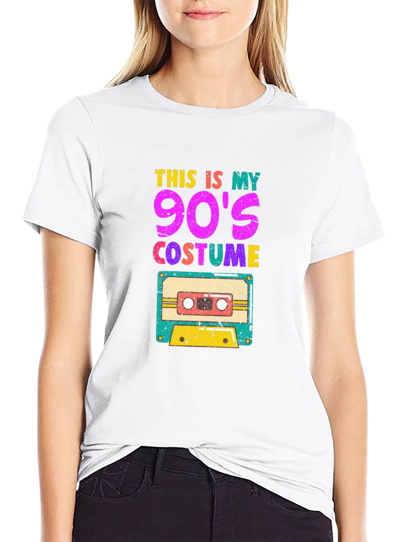 90s Costume Graphic Tee - Retro Cassette Design