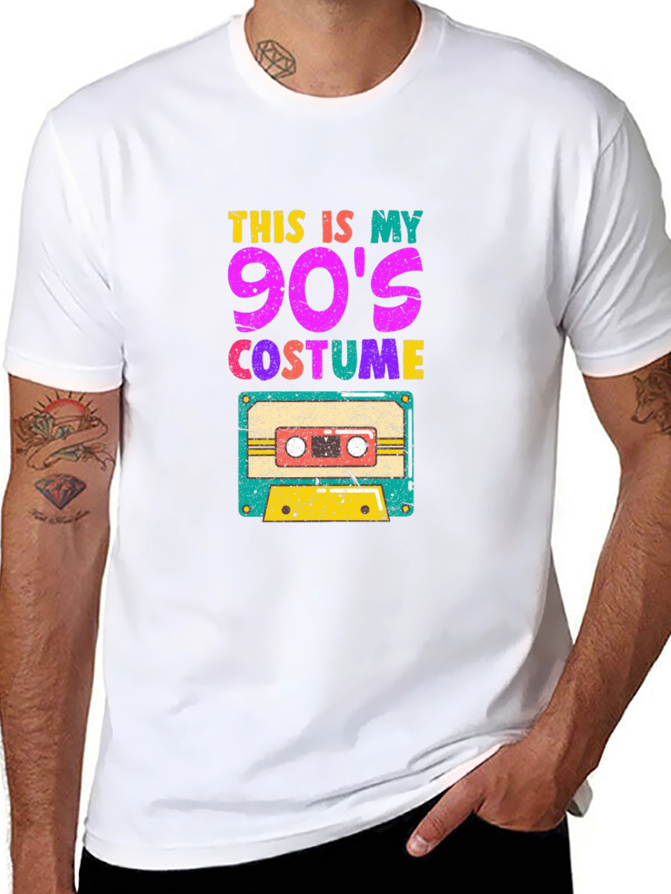 90s Costume Graphic Tee - Retro Cassette Design
