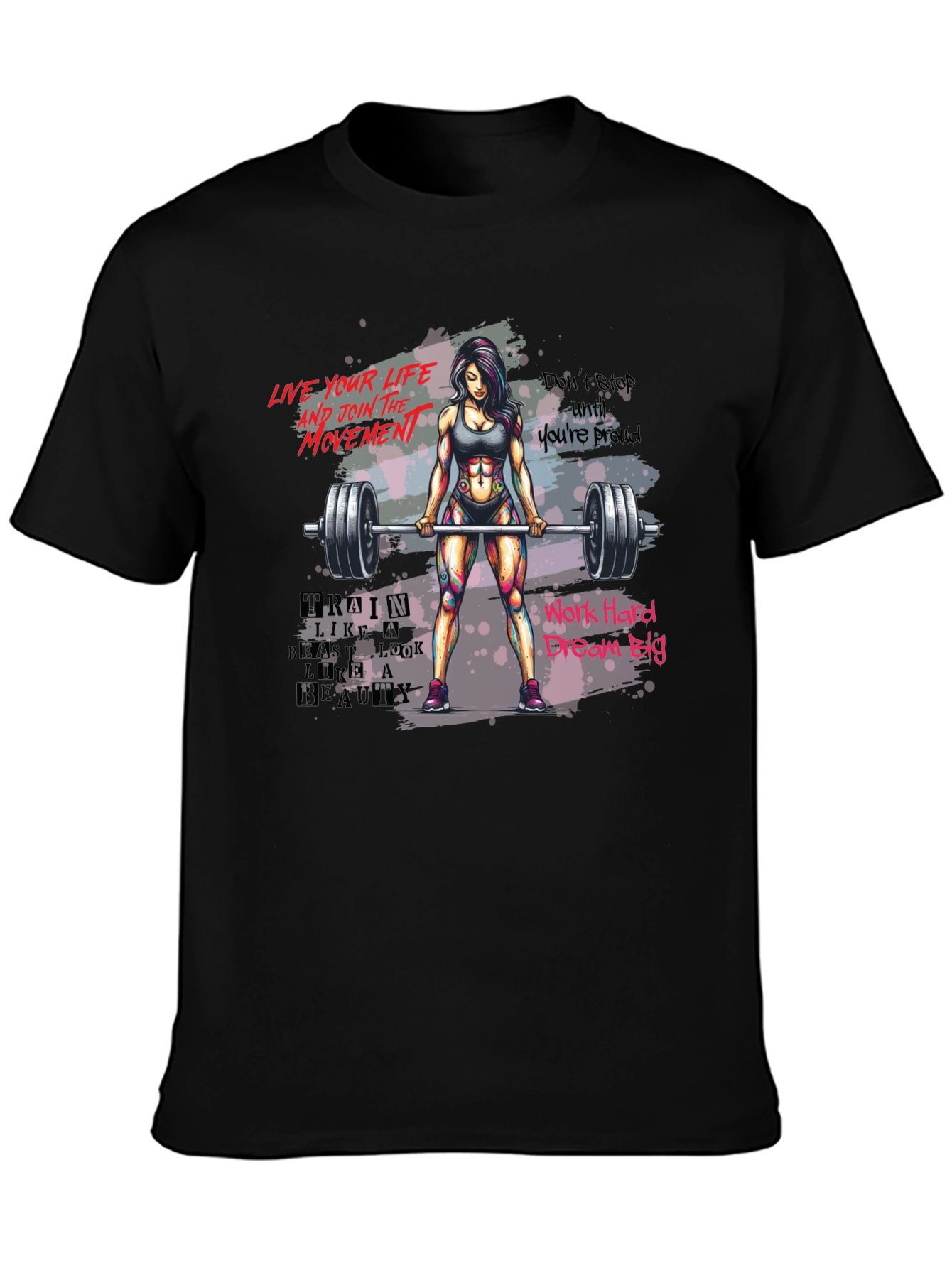 Fitness Motivation T-Shirt - Womens Weightlifting Design