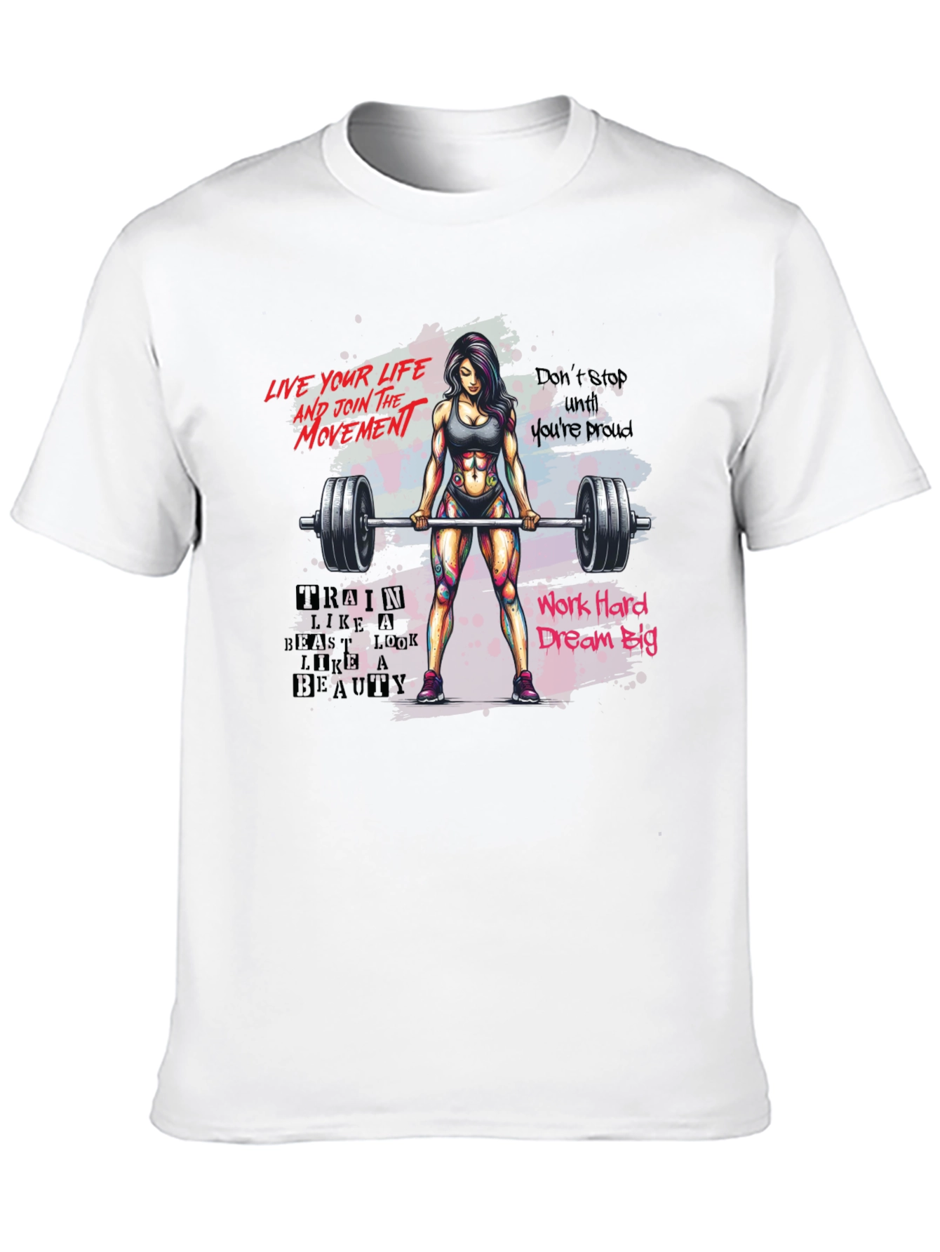 Fitness Motivation T-Shirt - Womens Weightlifting Design