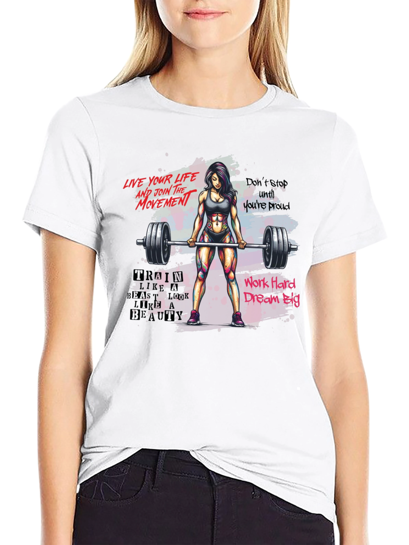 Fitness Motivation T-Shirt - Womens Weightlifting Design