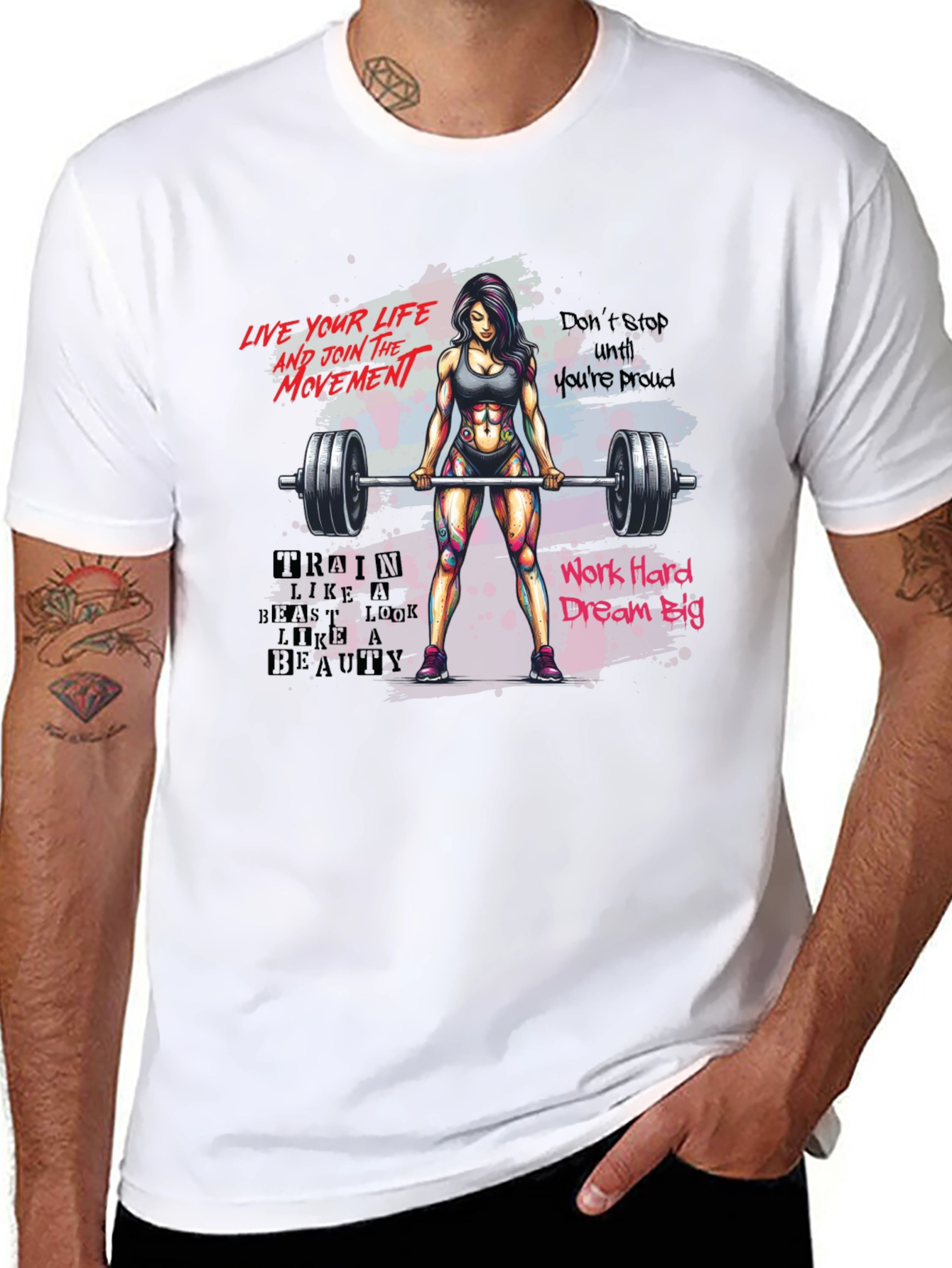 Fitness Motivation T-Shirt - Womens Weightlifting Design