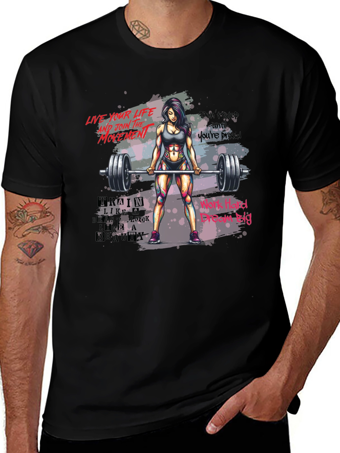 Fitness Motivation T-Shirt - Womens Weightlifting Design