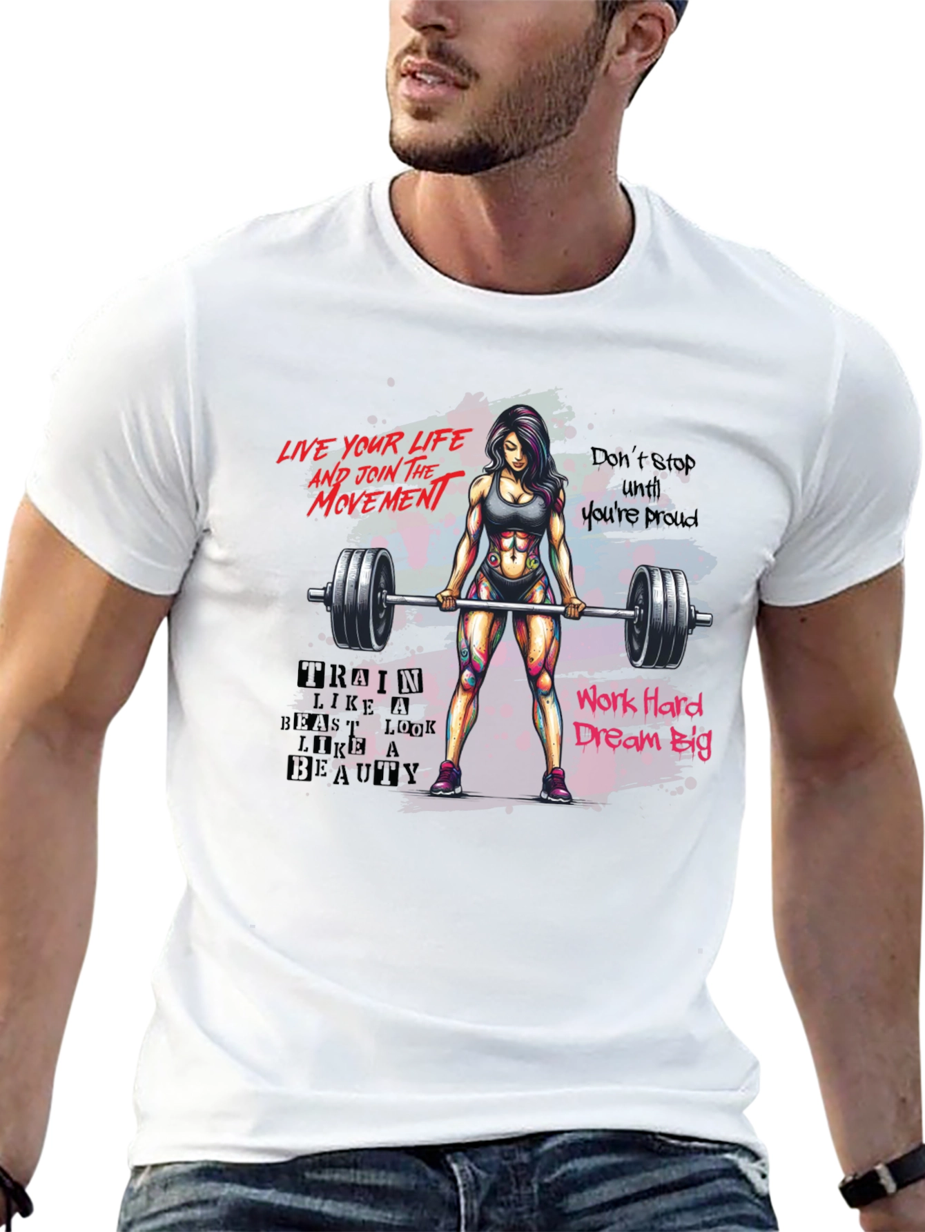 Fitness Motivation T-Shirt - Womens Weightlifting Design