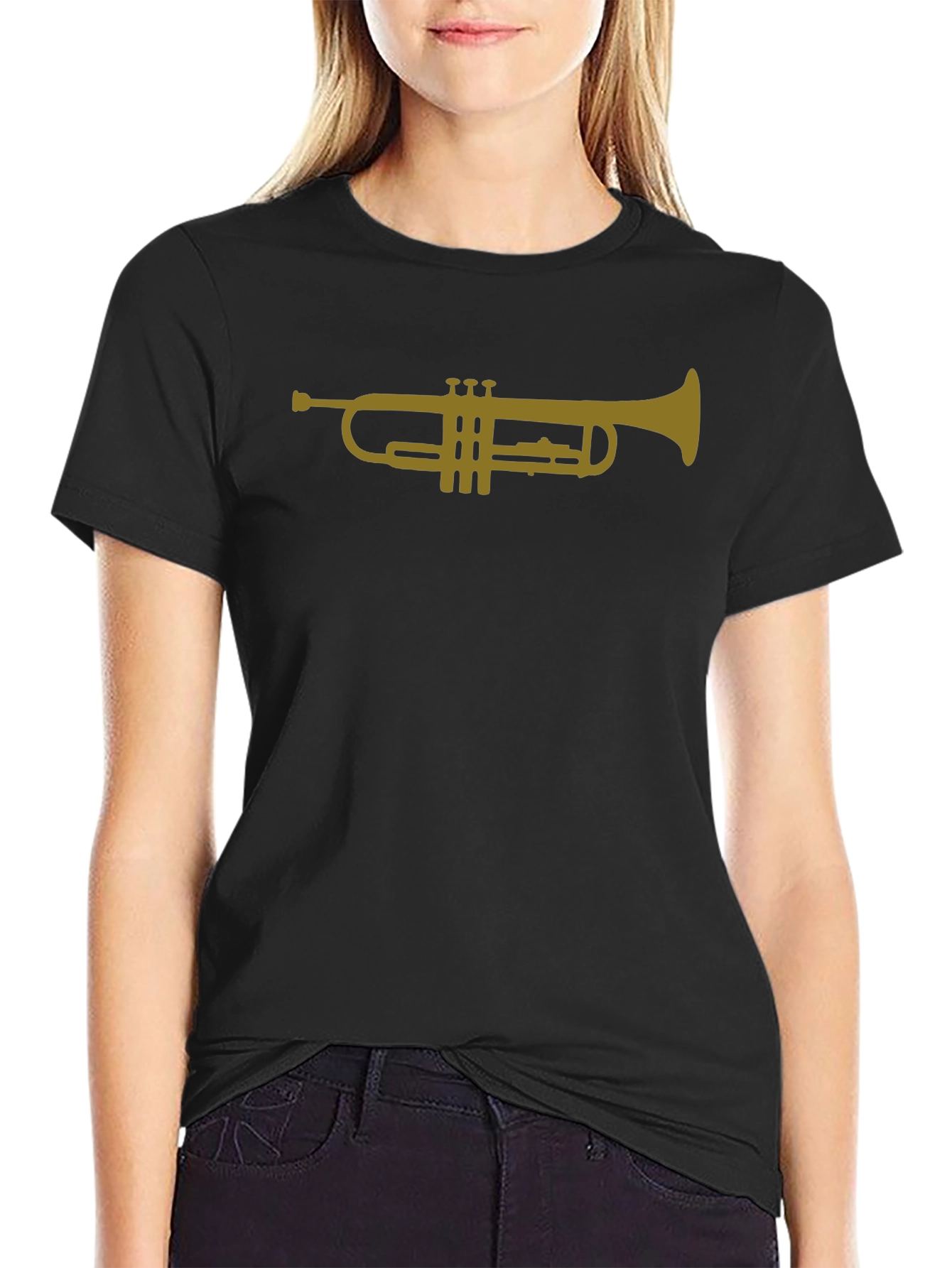 Trumpet Graphic Tee - Musicians Black T-Shirt