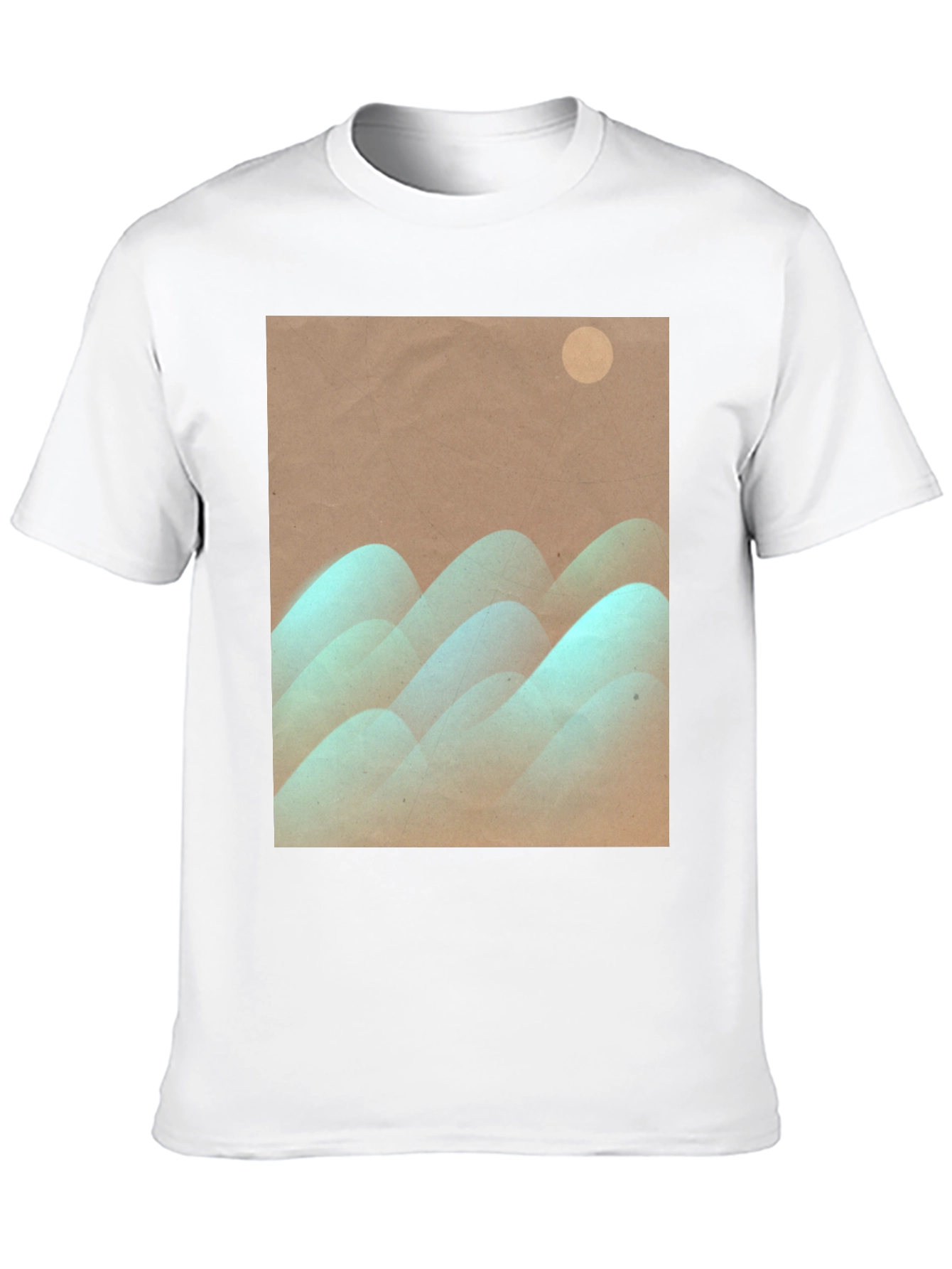 Abstract Mountain Graphic Tee - Stylish Black T-Shirt