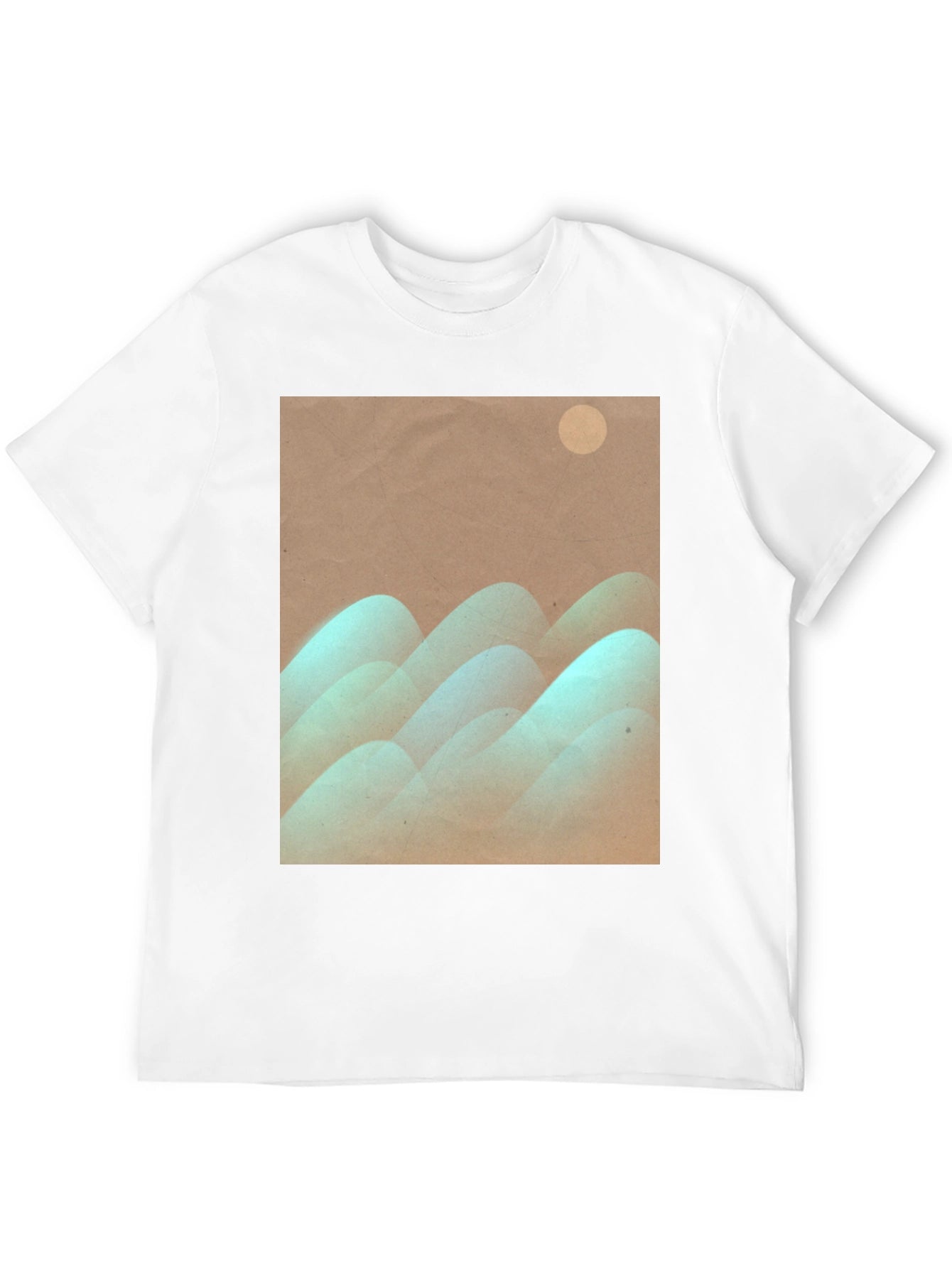 Abstract Mountain Graphic Tee - Stylish Black T-Shirt