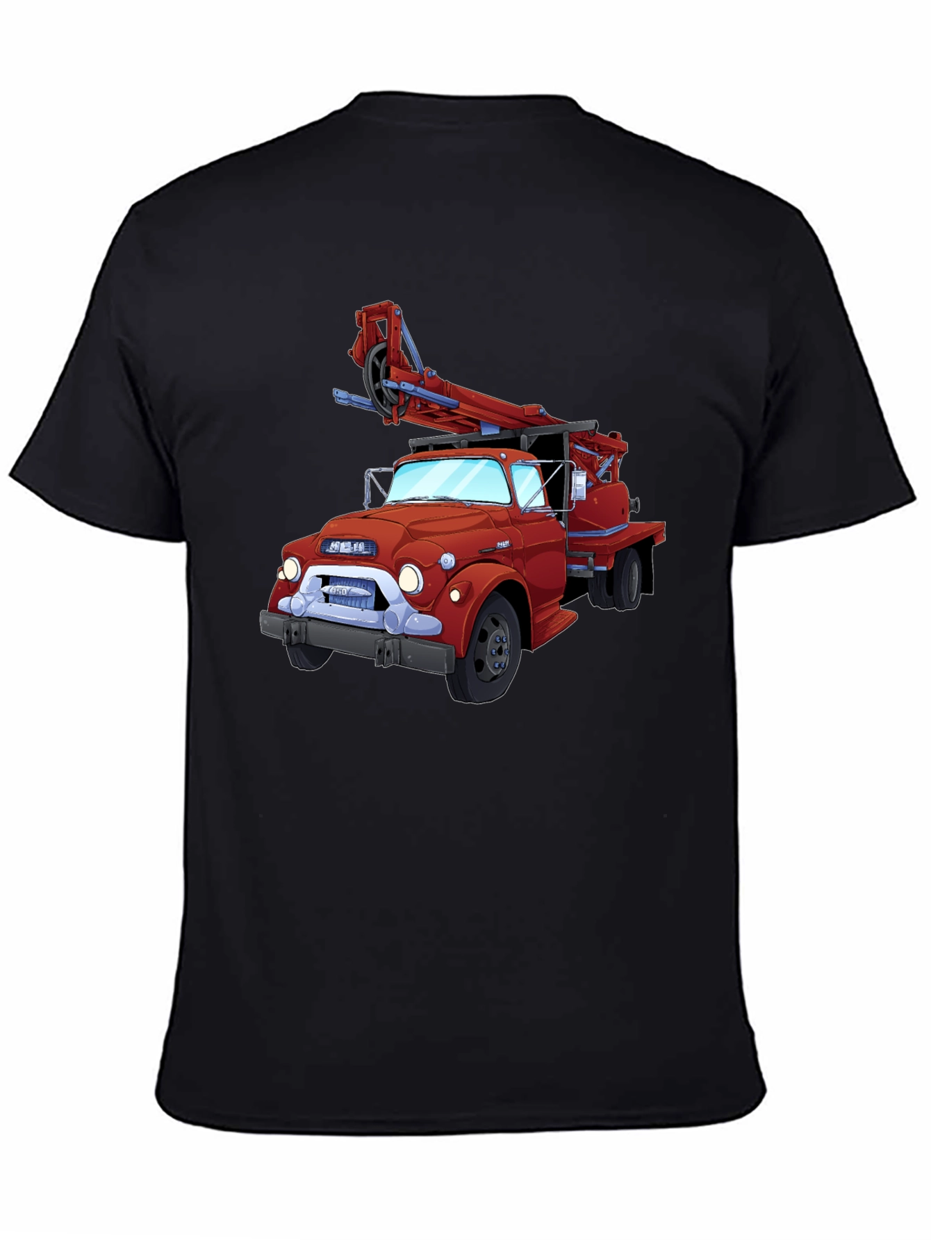 Cartoon Fire Truck Graphic T-Shirt - Classic Style