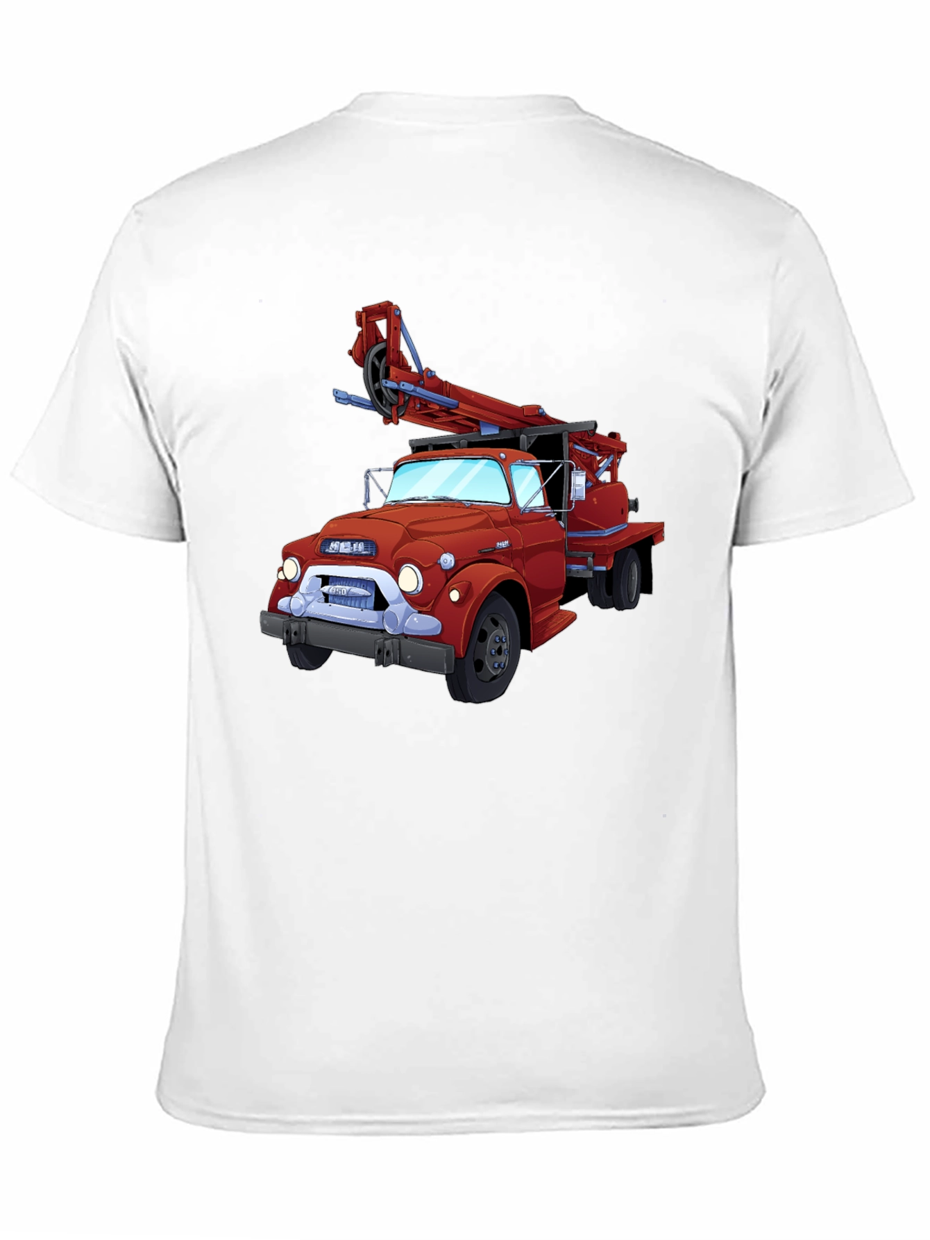 Cartoon Fire Truck Graphic T-Shirt - Classic Style