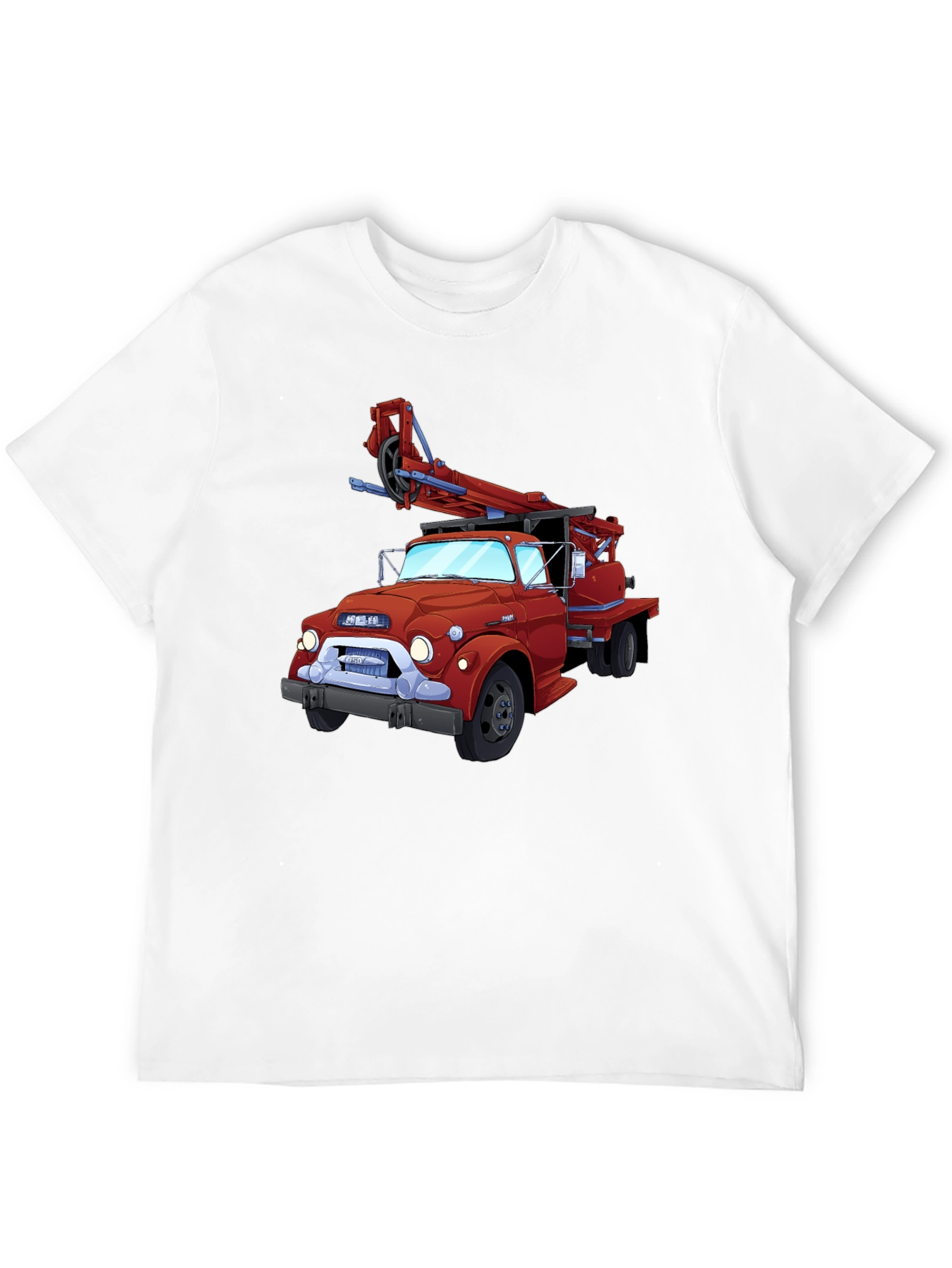 Cartoon Fire Truck Graphic T-Shirt - Classic Style