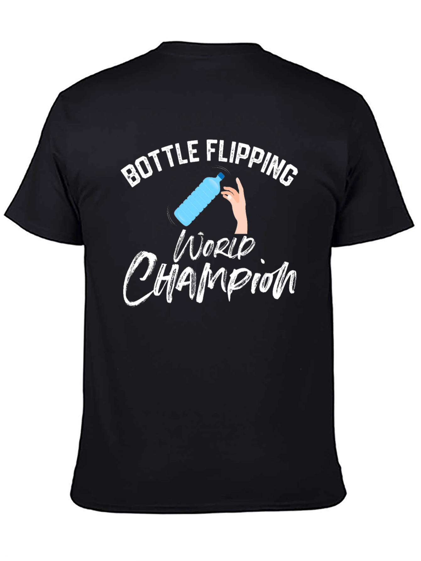 Bottle Flipping World Champion T-Shirt - Black