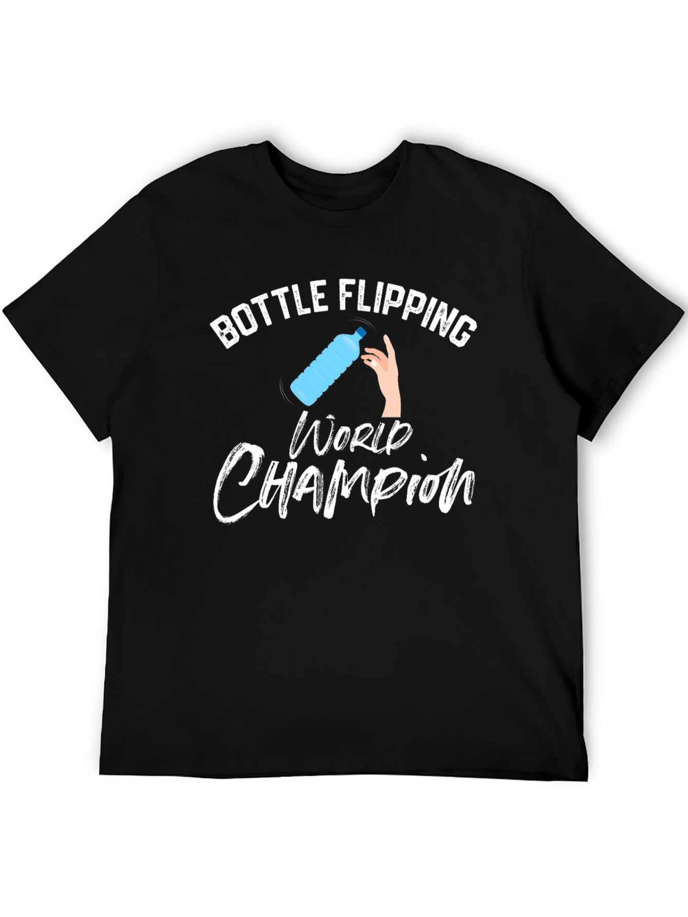 Bottle Flipping World Champion T-Shirt - Black