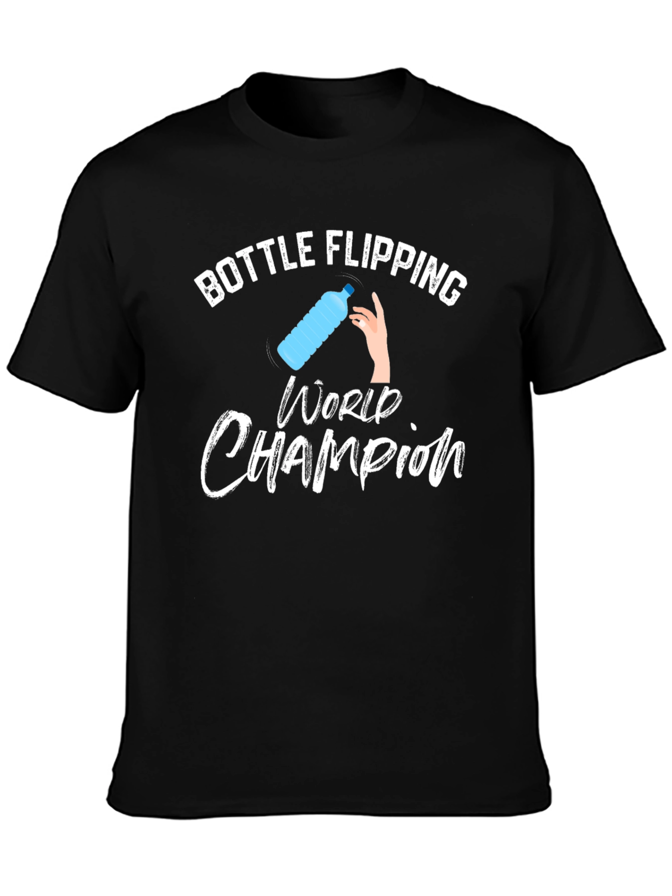 Bottle Flipping World Champion T-Shirt - Black