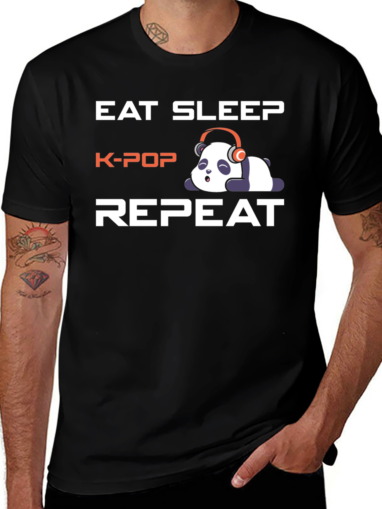 Eat Sleep K-Pop Panda T-Shirt