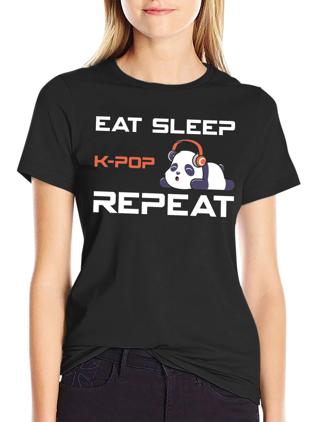 Eat Sleep K-Pop Panda T-Shirt